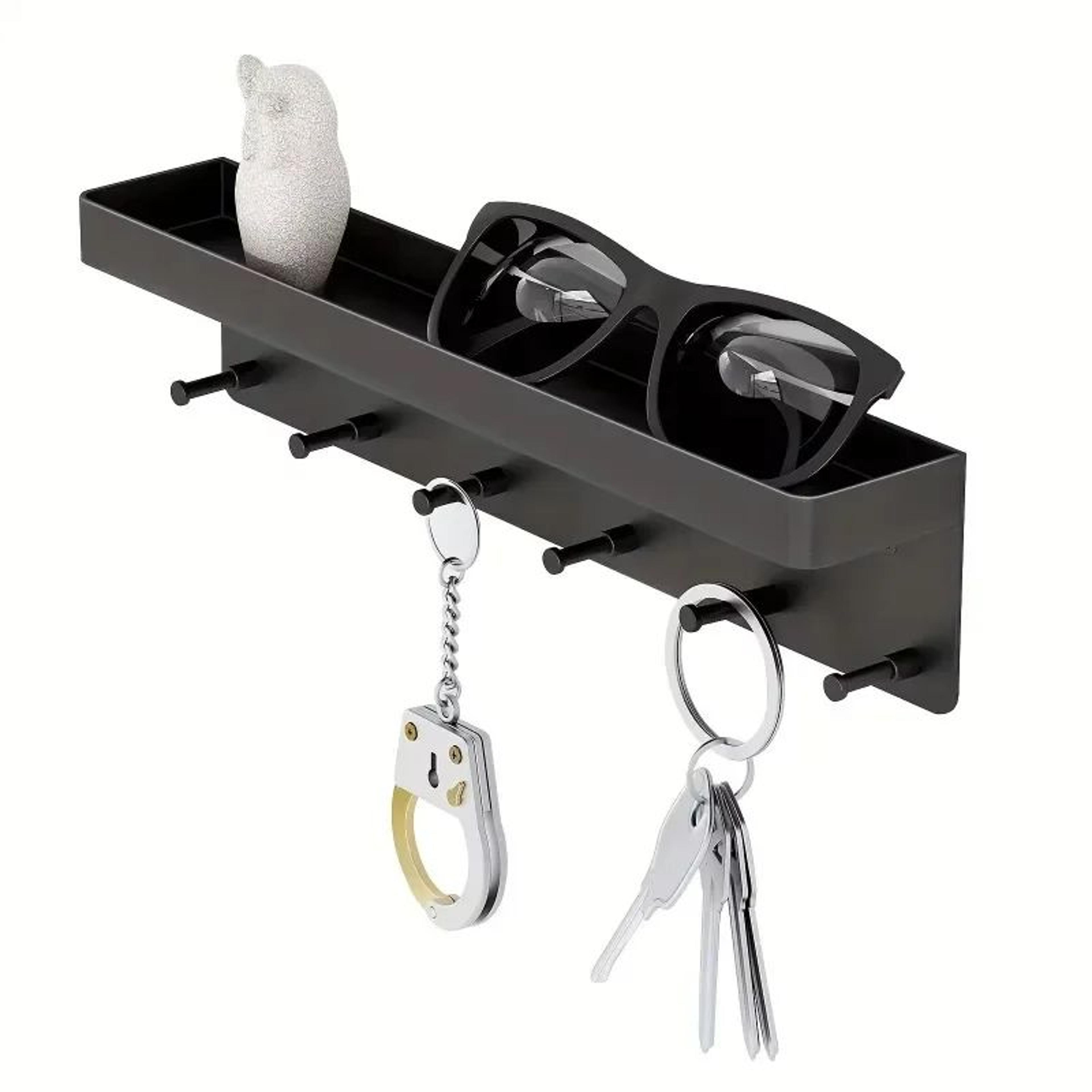 wall mounted key holder with shelf and 6 hooks