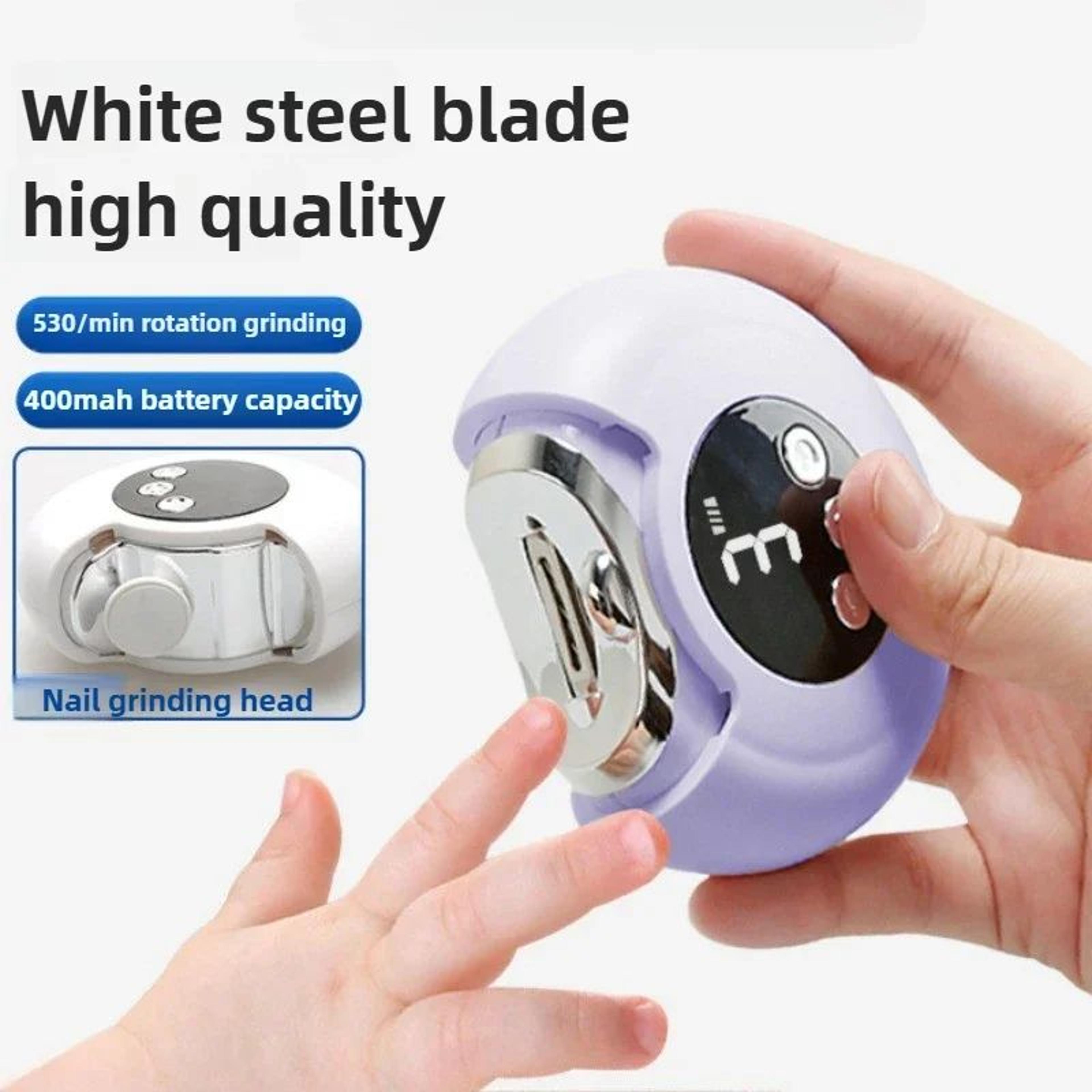 2 in 1 electric nail clipper 360 rotating trimmer