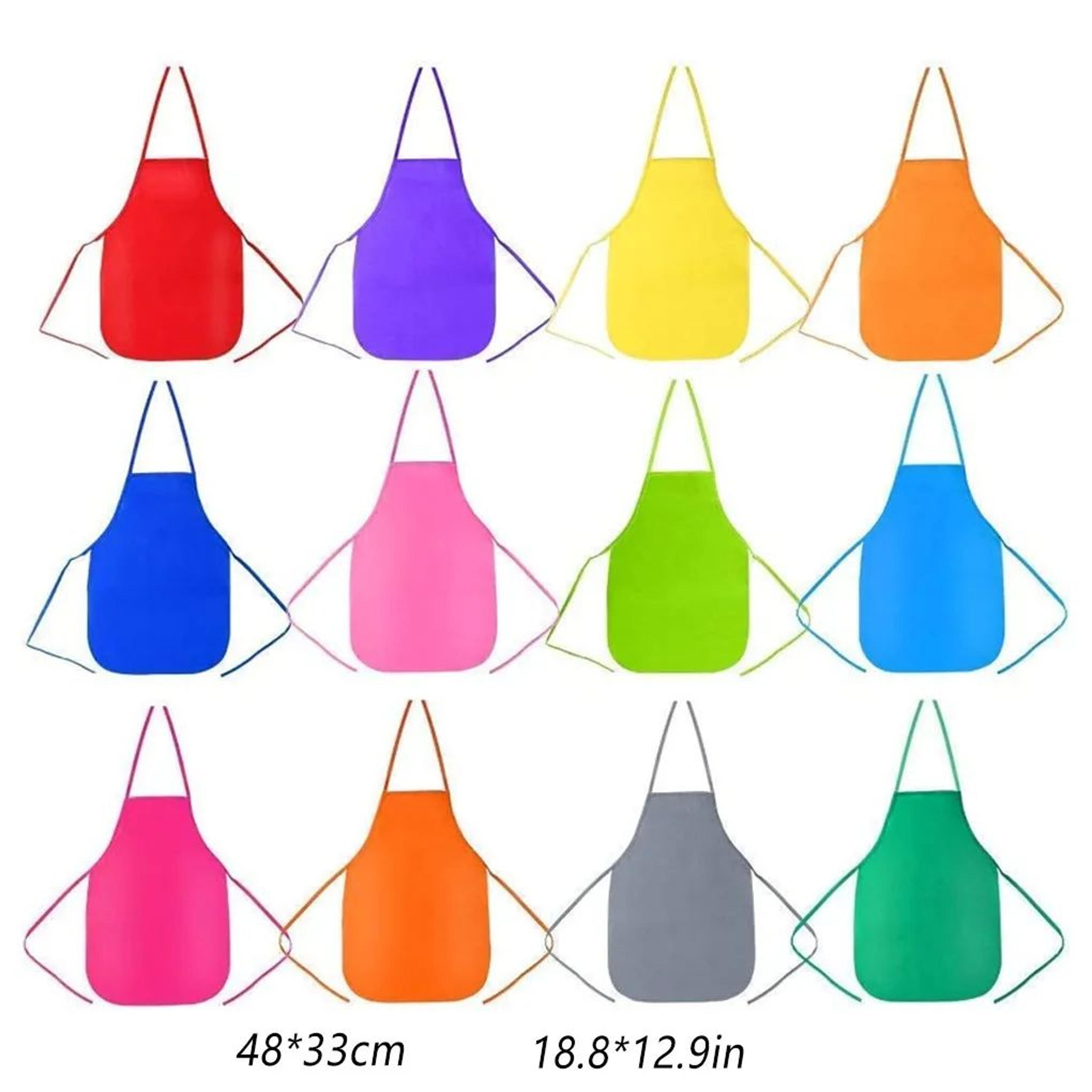 kids colorful waterproof aprons set for art activities