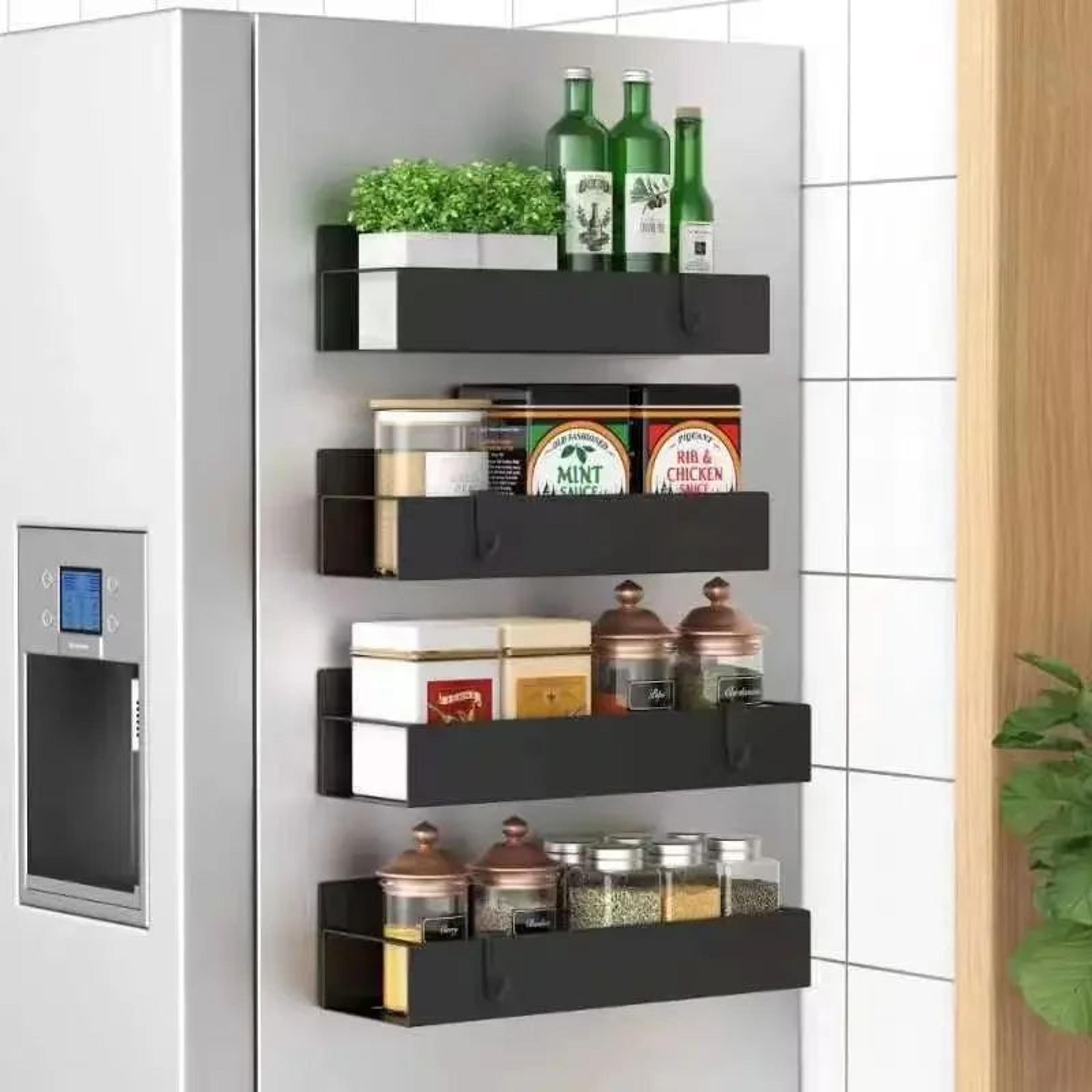 magnetic refrigerator shelf organizer space saving kitchen rack