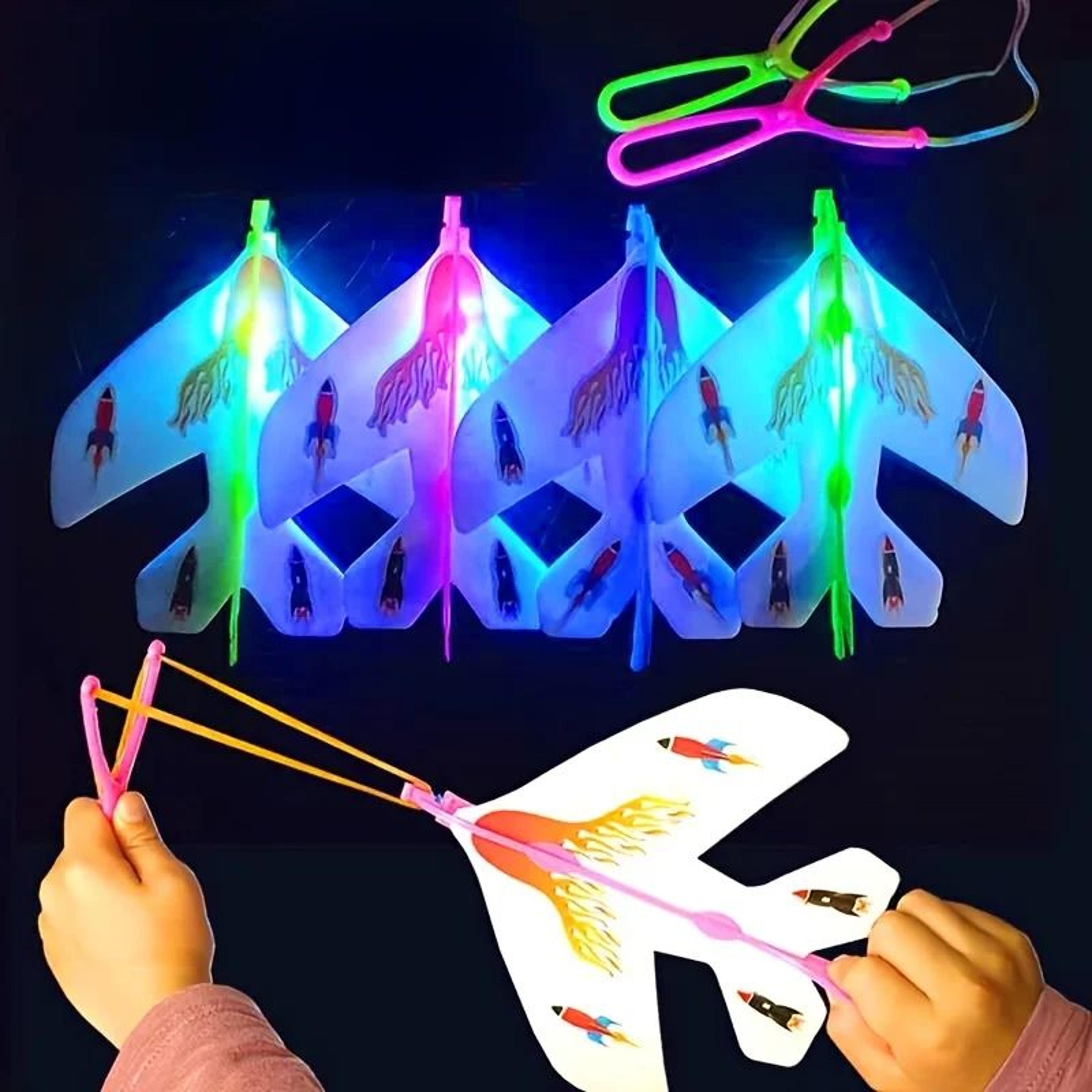 slingshot airplane toy with flash lights outdoor flying toy