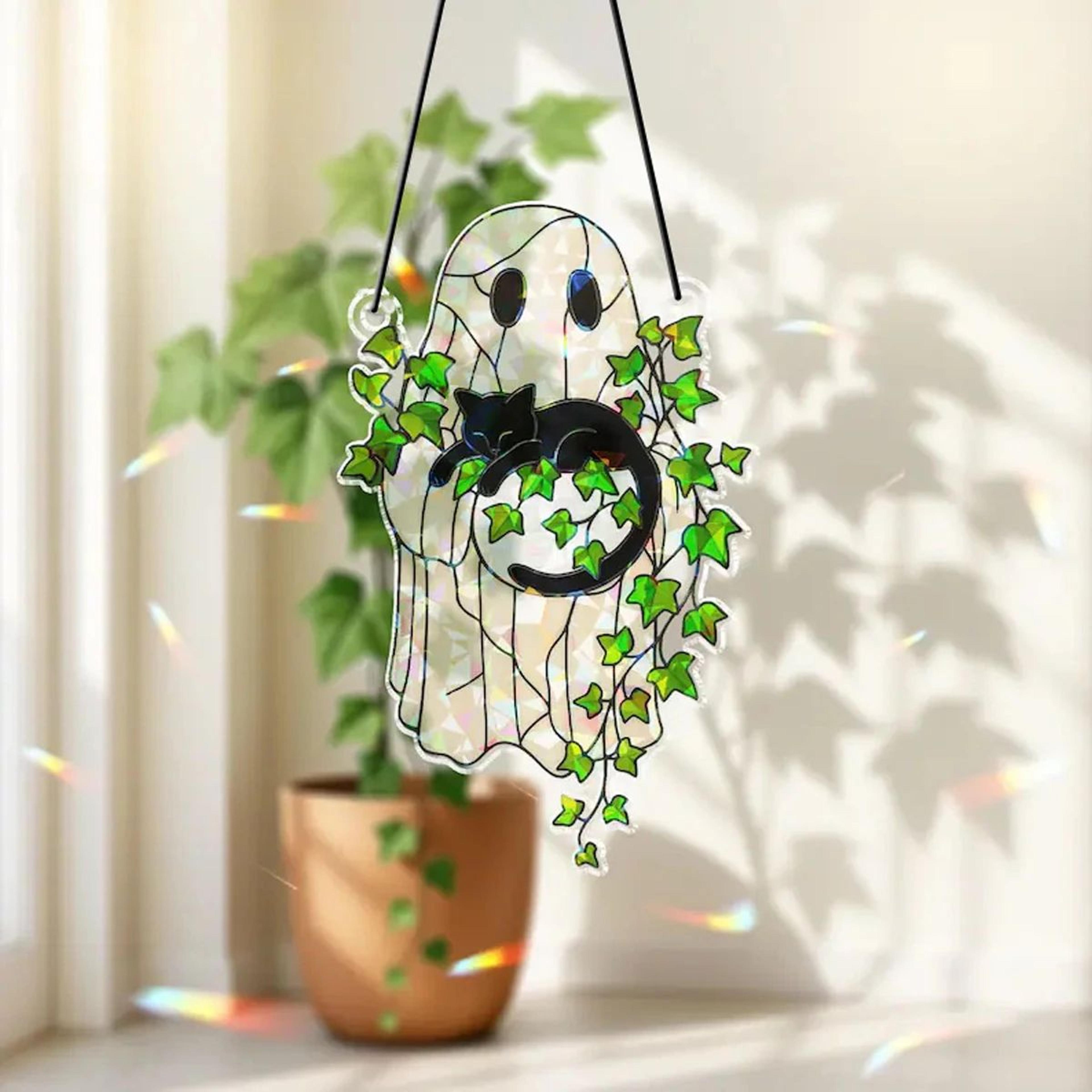 cute halloween ghost acrylic suncatcher window hanging decor
