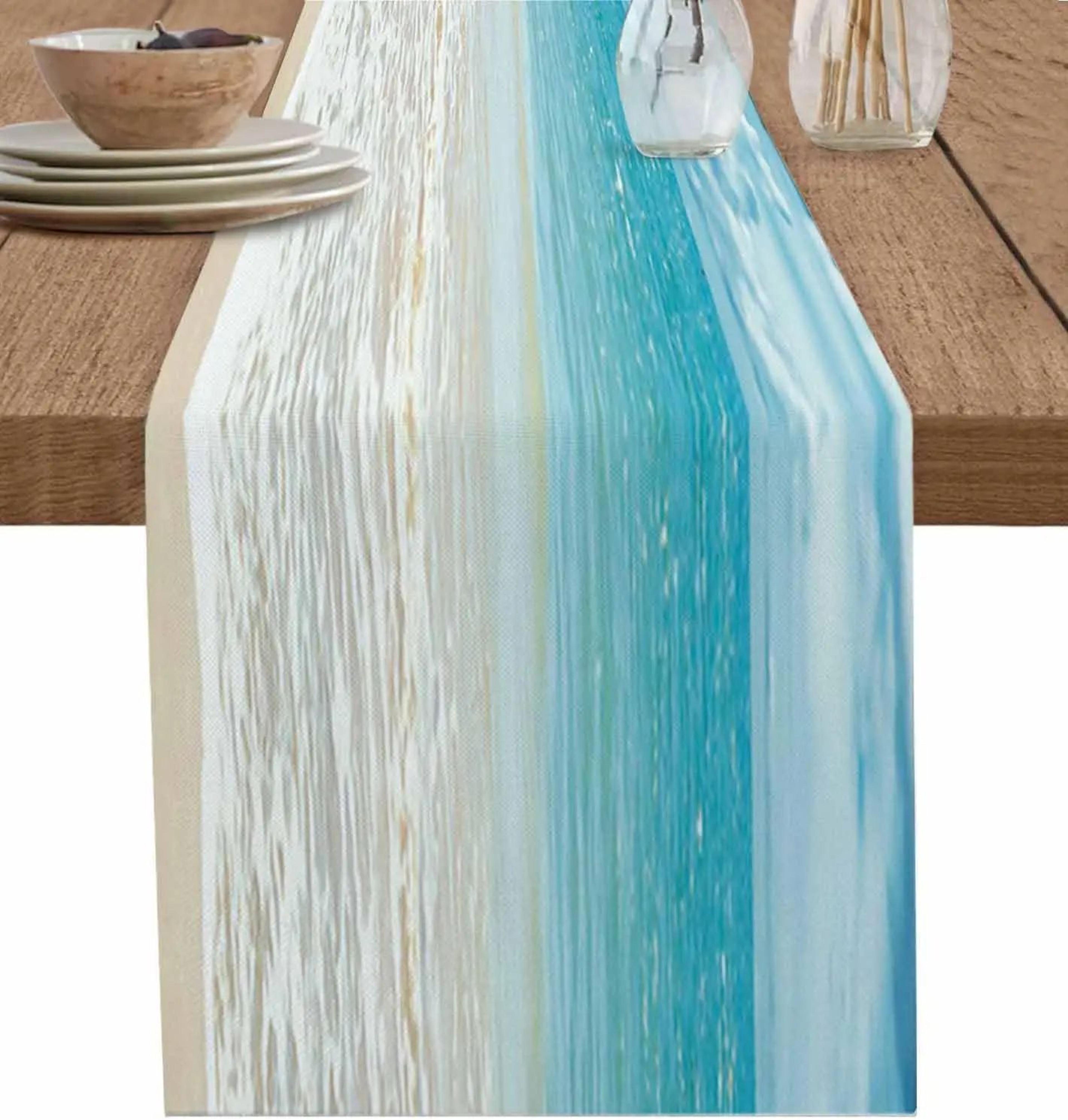 ocean beach linen table runner for dining table