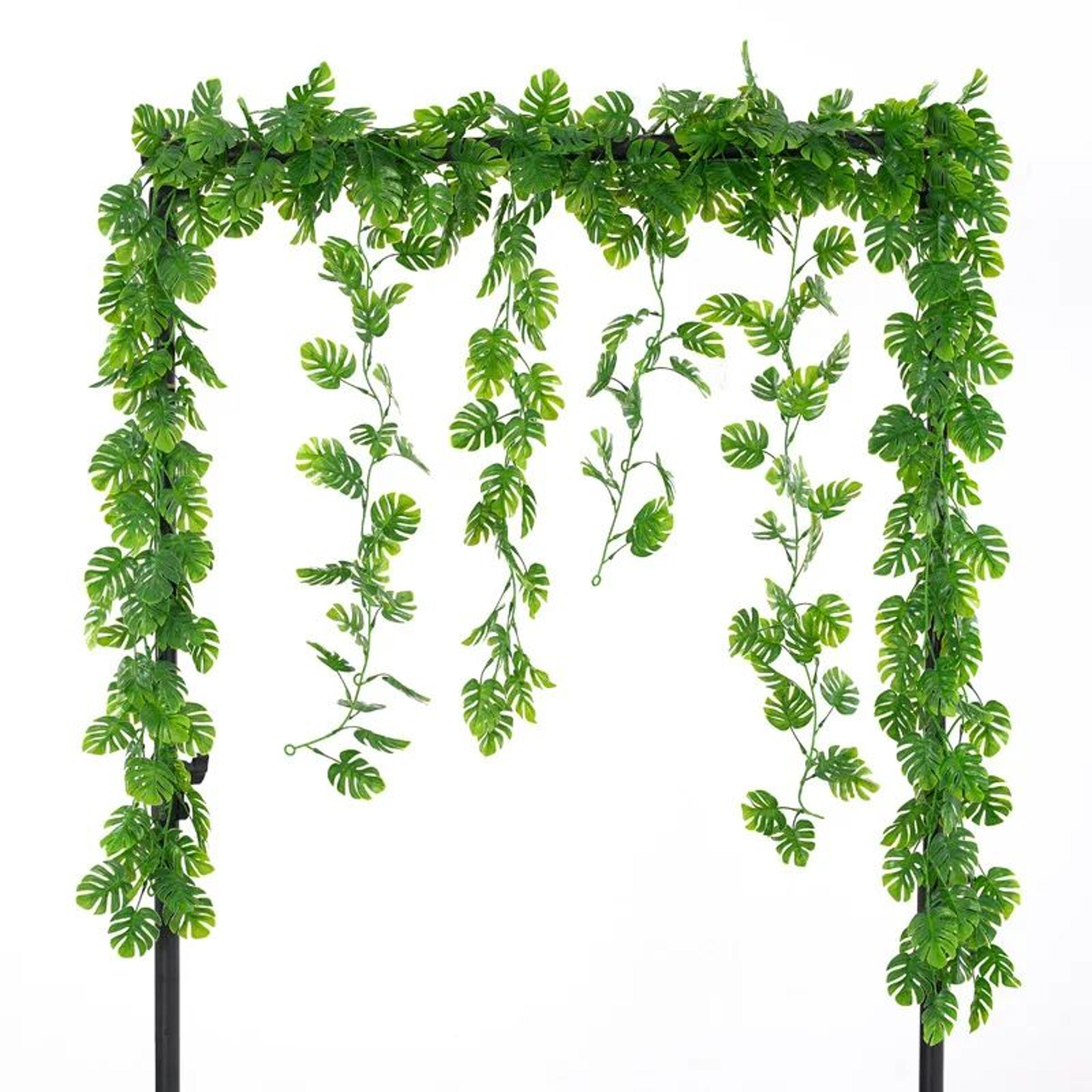 artificial hanging monstera vines tropical plant decor