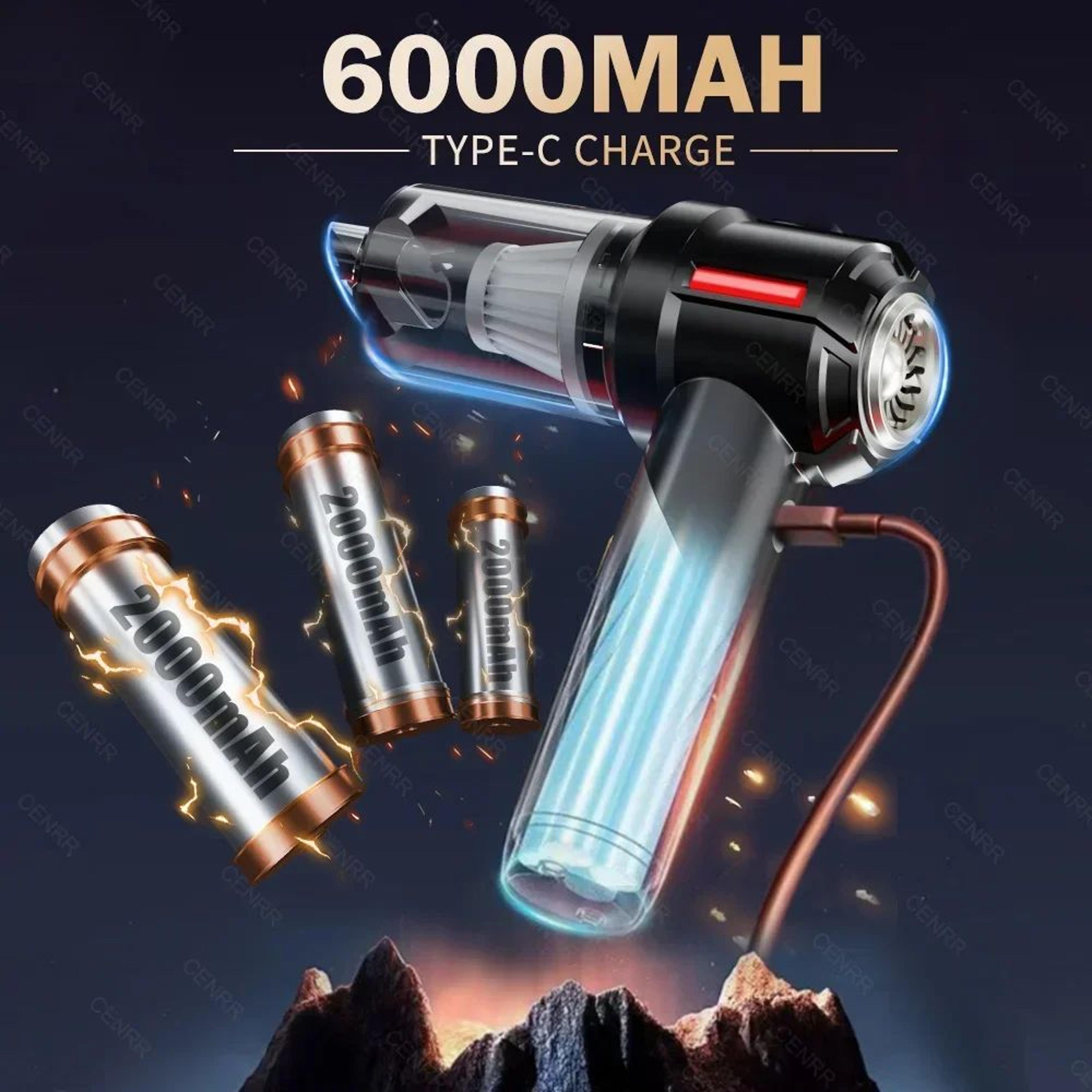 cenrr powerful mini cordless car vacuum cleaner
