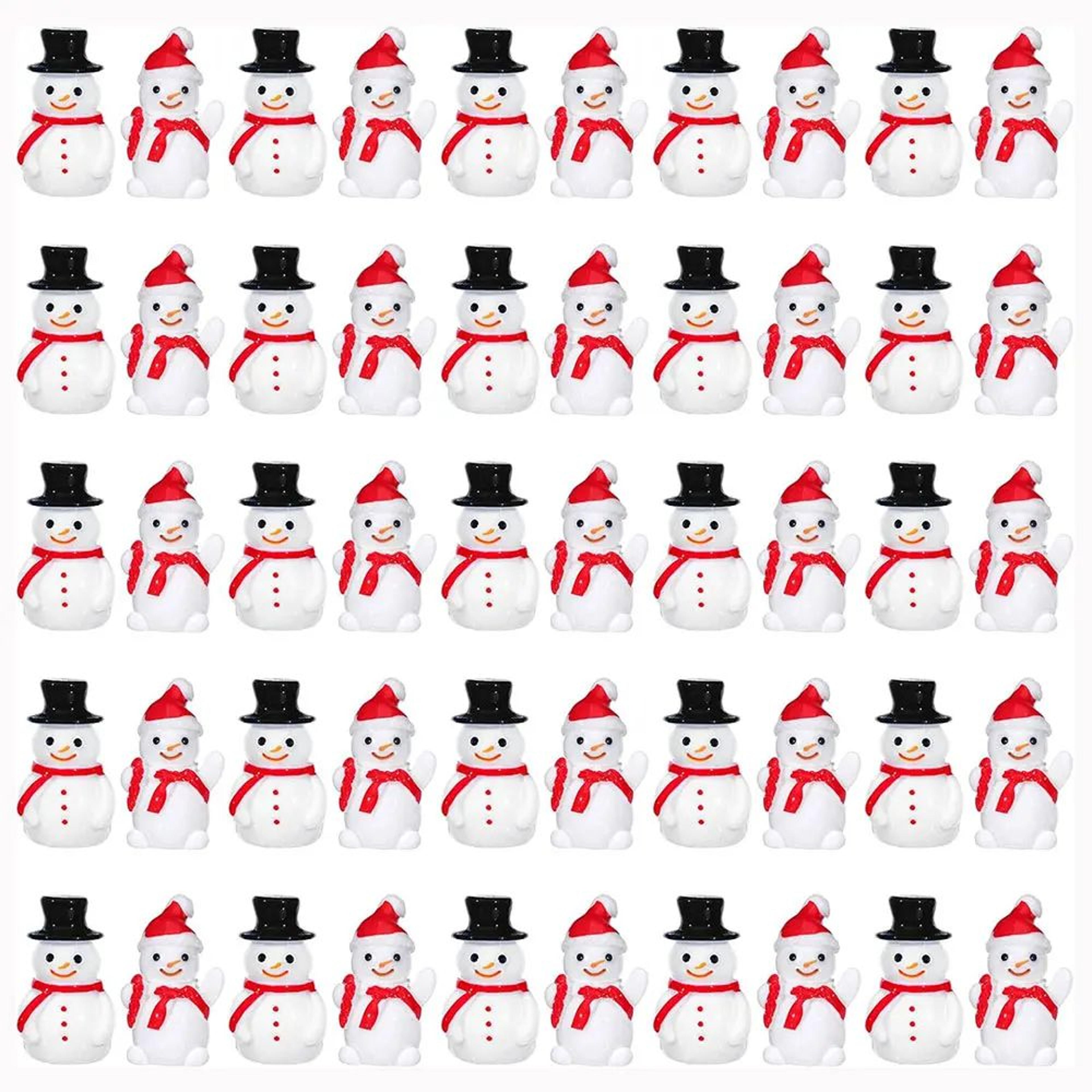 mini christmas snowman figurines resin set for diy garden decor