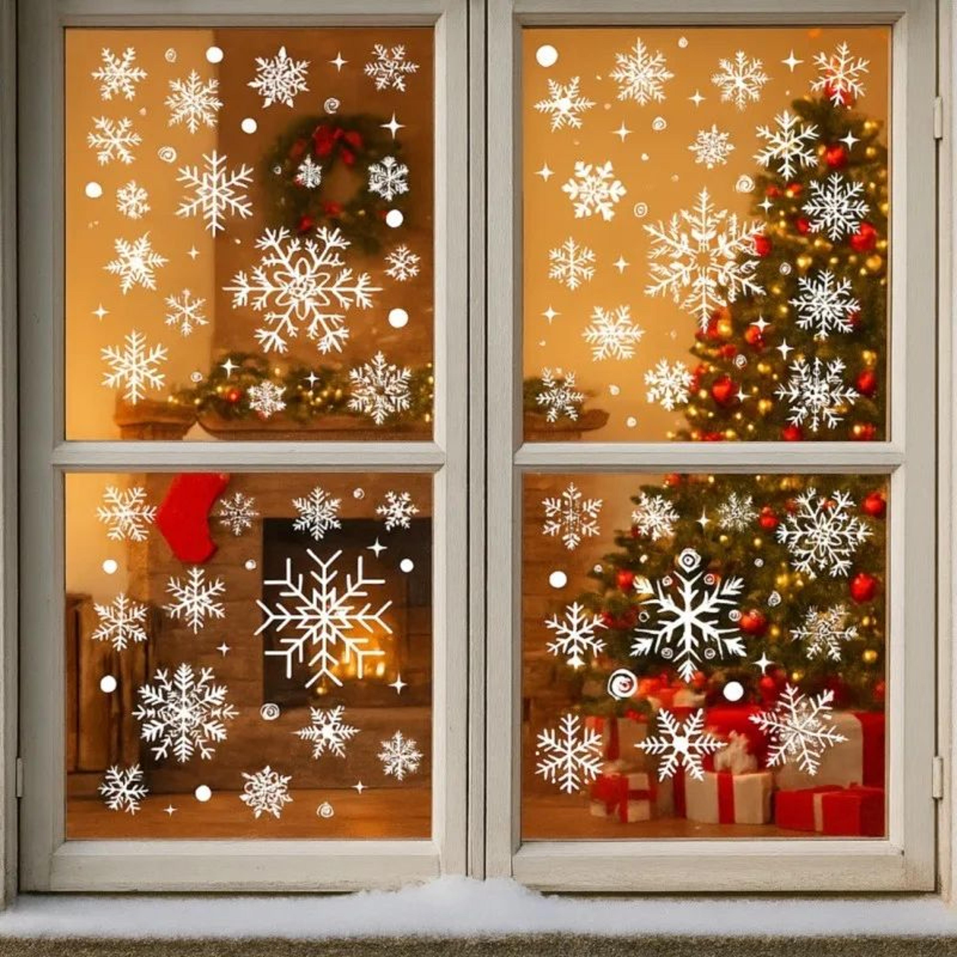 christmas snowflake window stickers festive glass wall decals