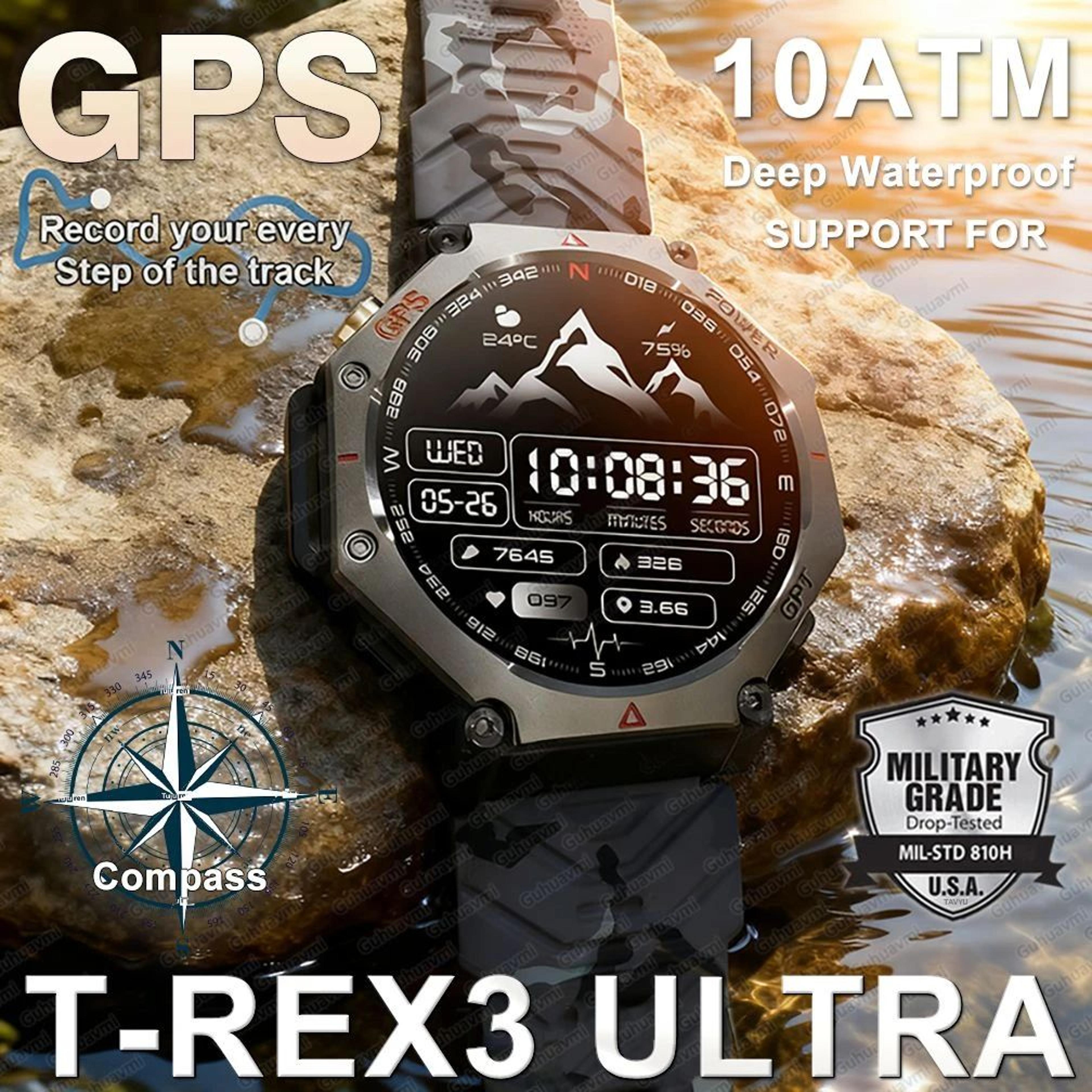 t rex 3 ultra military gps smartwatch amoled