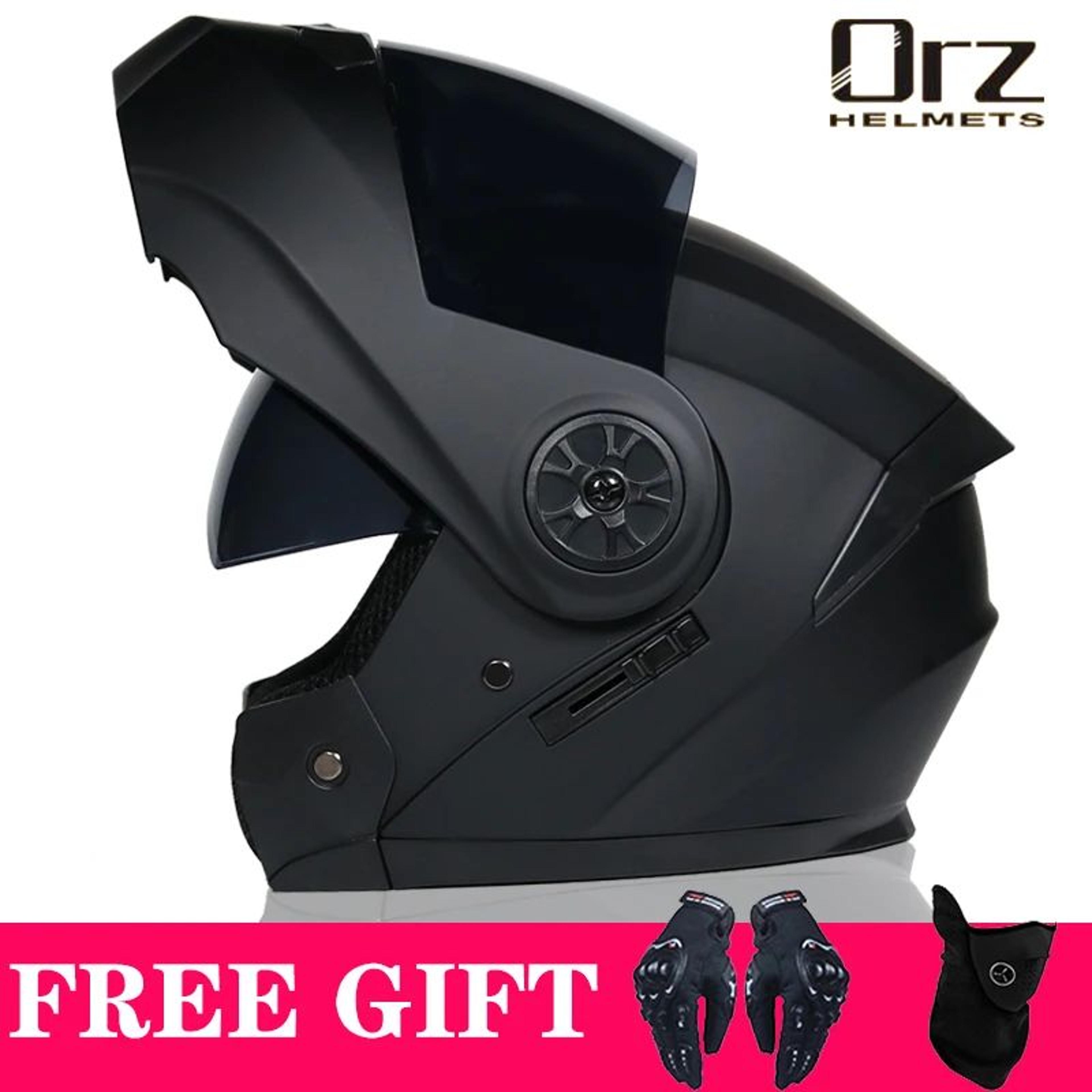dot approved modular flip up motorcycle helmet dual lens