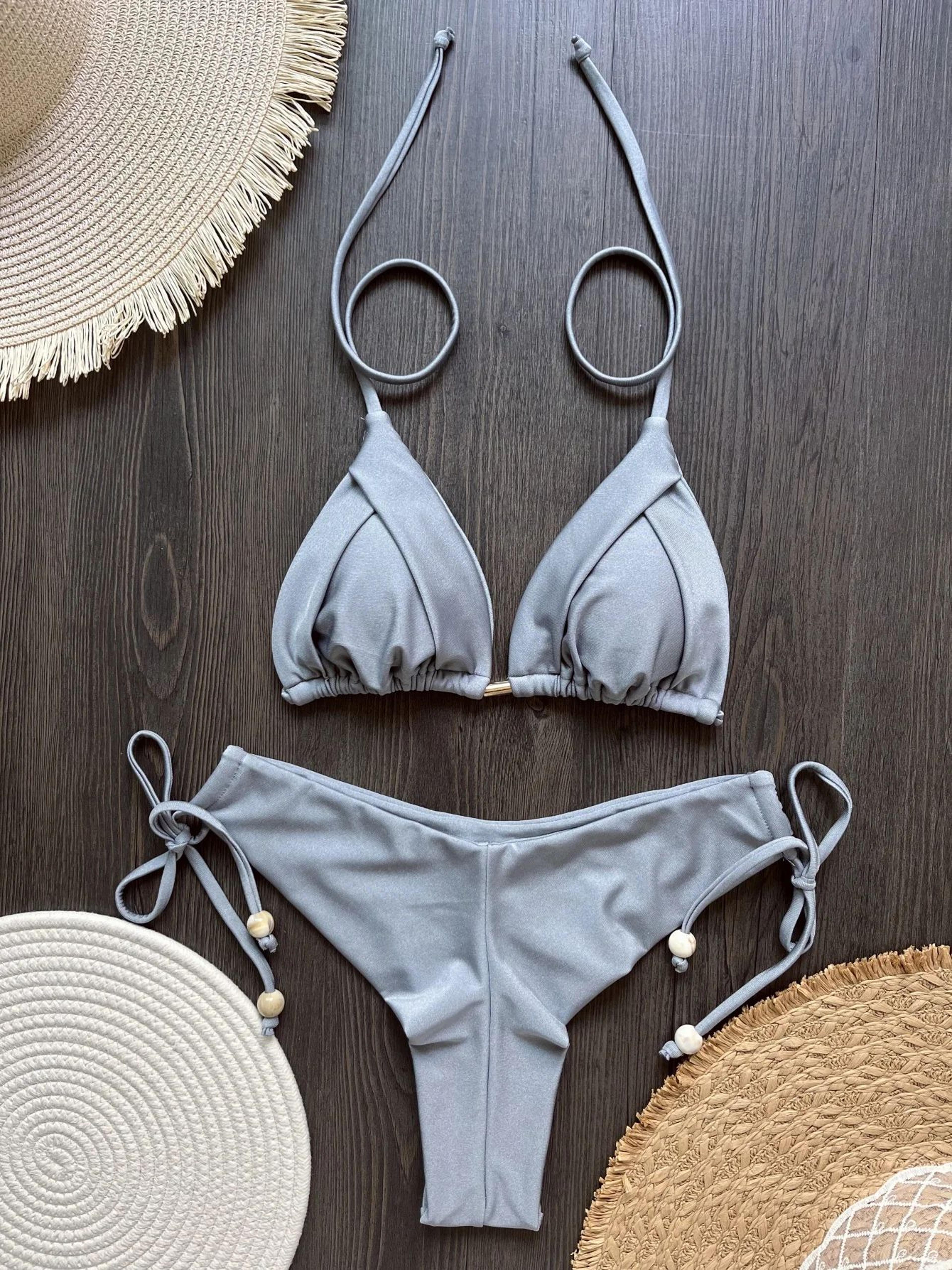 sexy triangle chain bikini set for women