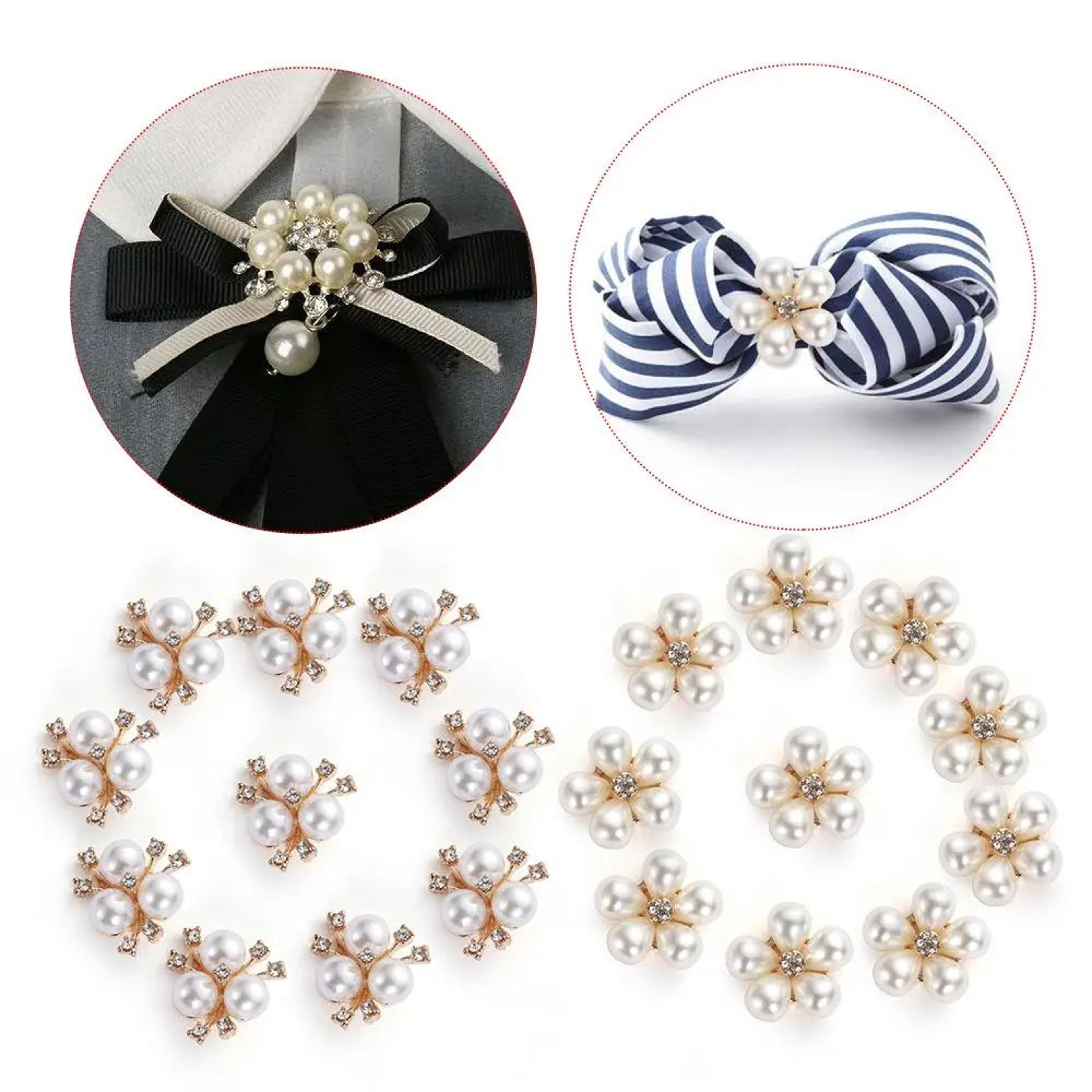 10pcs flower rhinestone pearl buttons diy decoration set