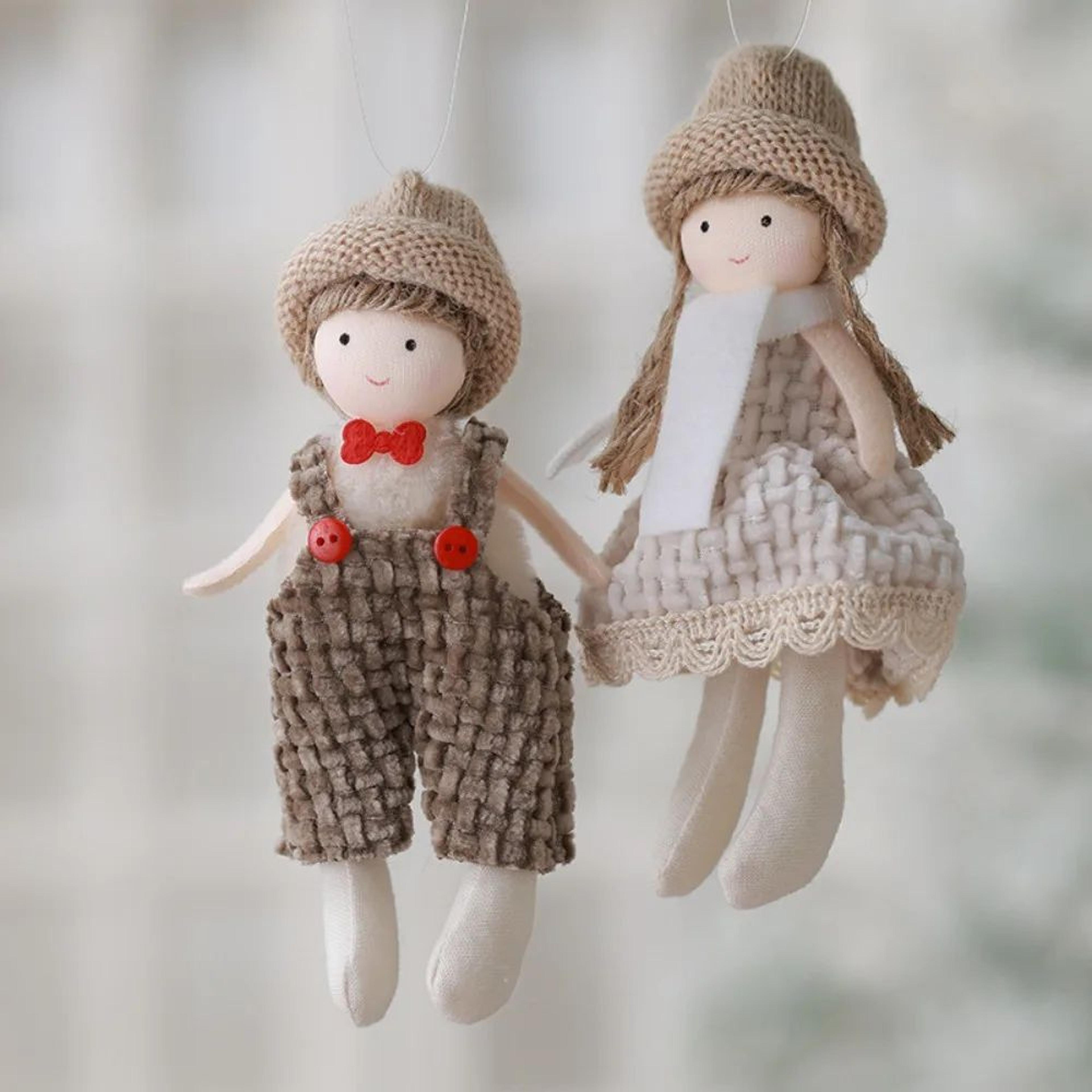 cute plush angel doll christmas tree hanging ornament set