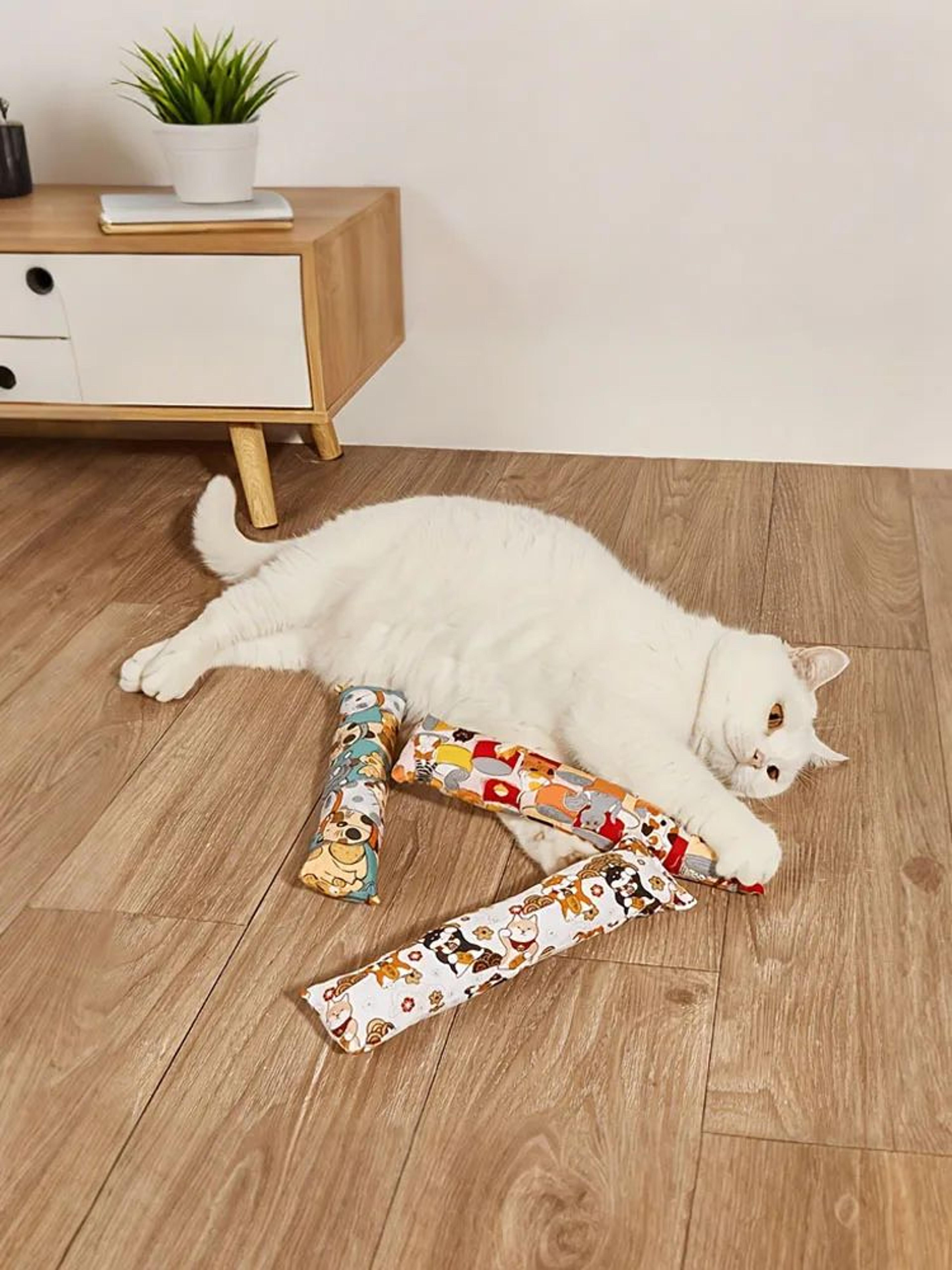 cat grass plush chew pillow interactive catnip toy