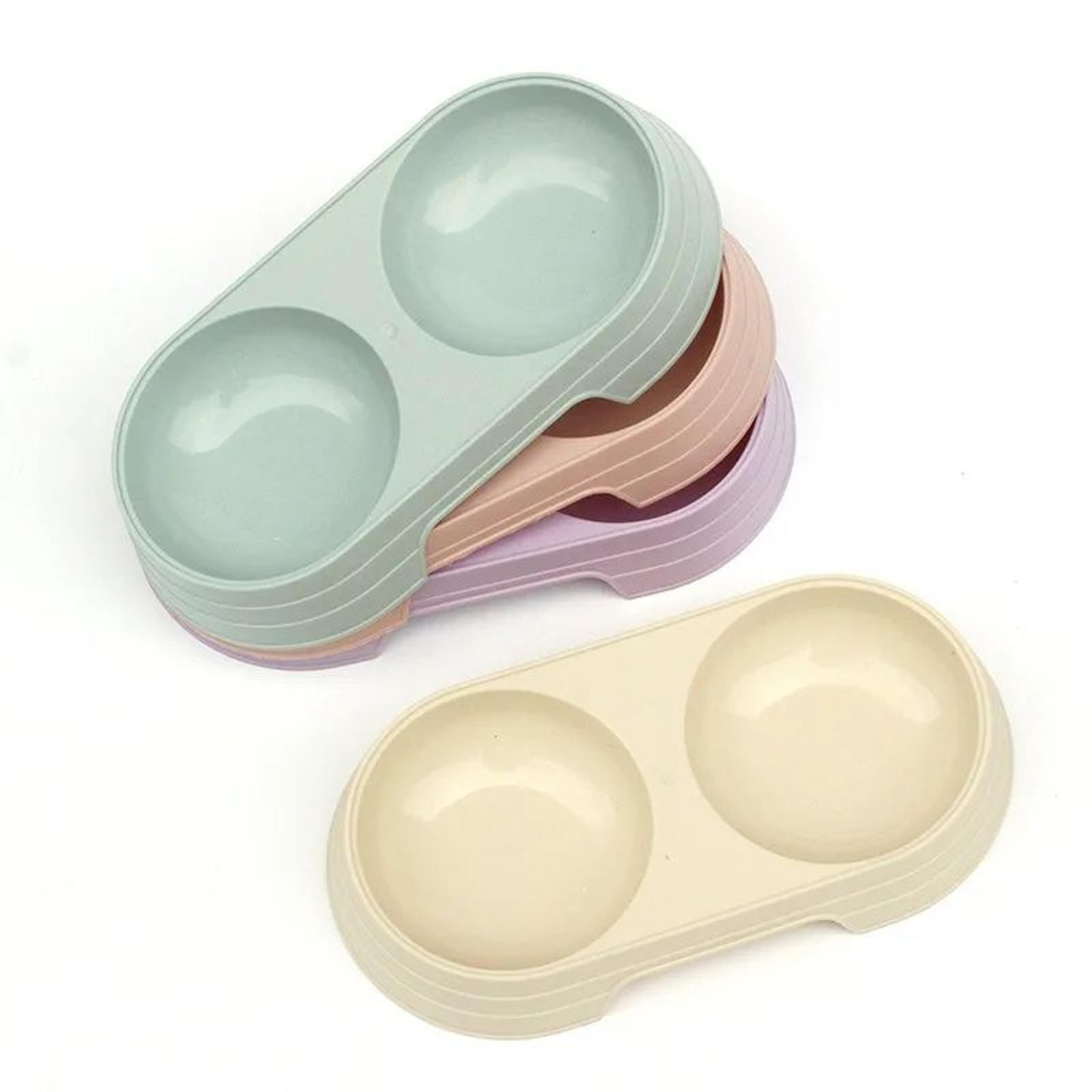 eco friendly wheat straw double pet feeding bowl