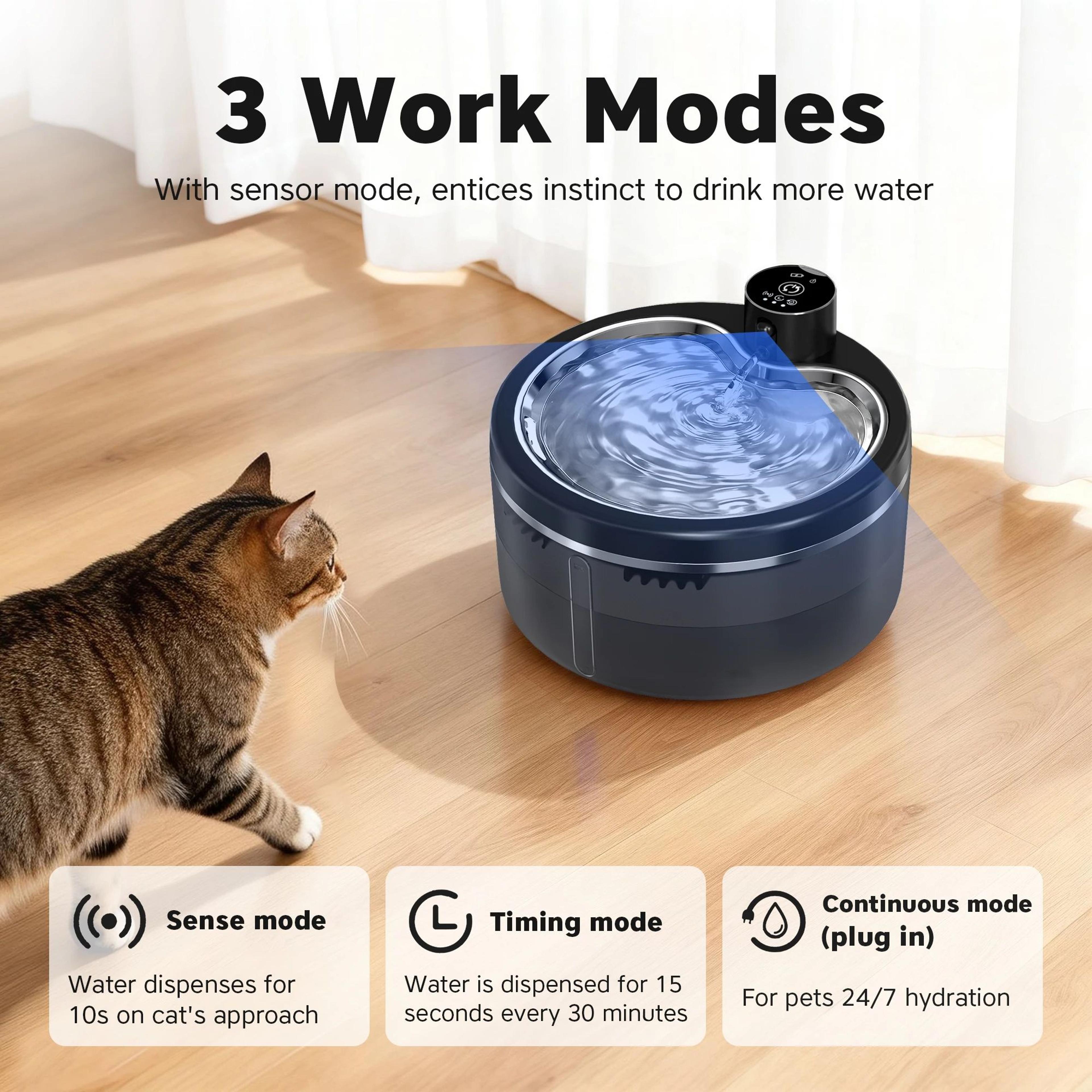 wireless smart cat water fountain 3l