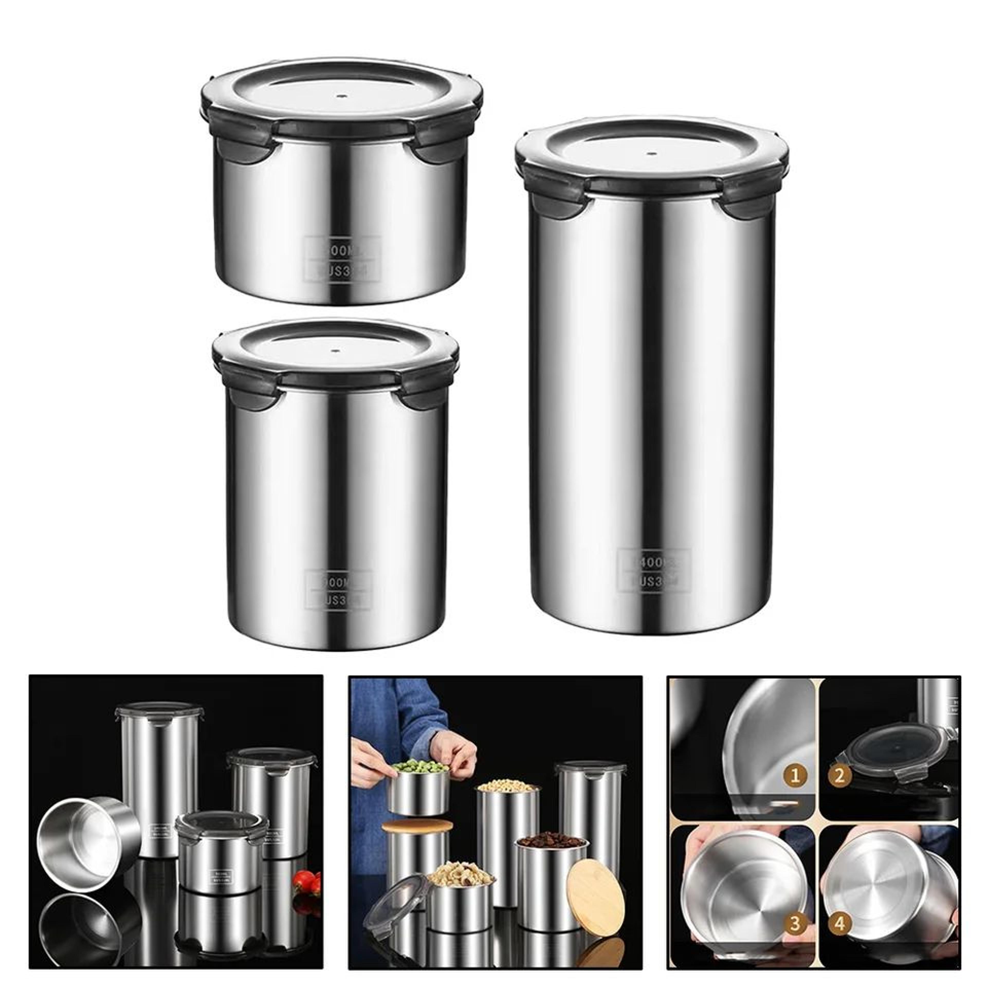 stainless steel vacuum food storage canister