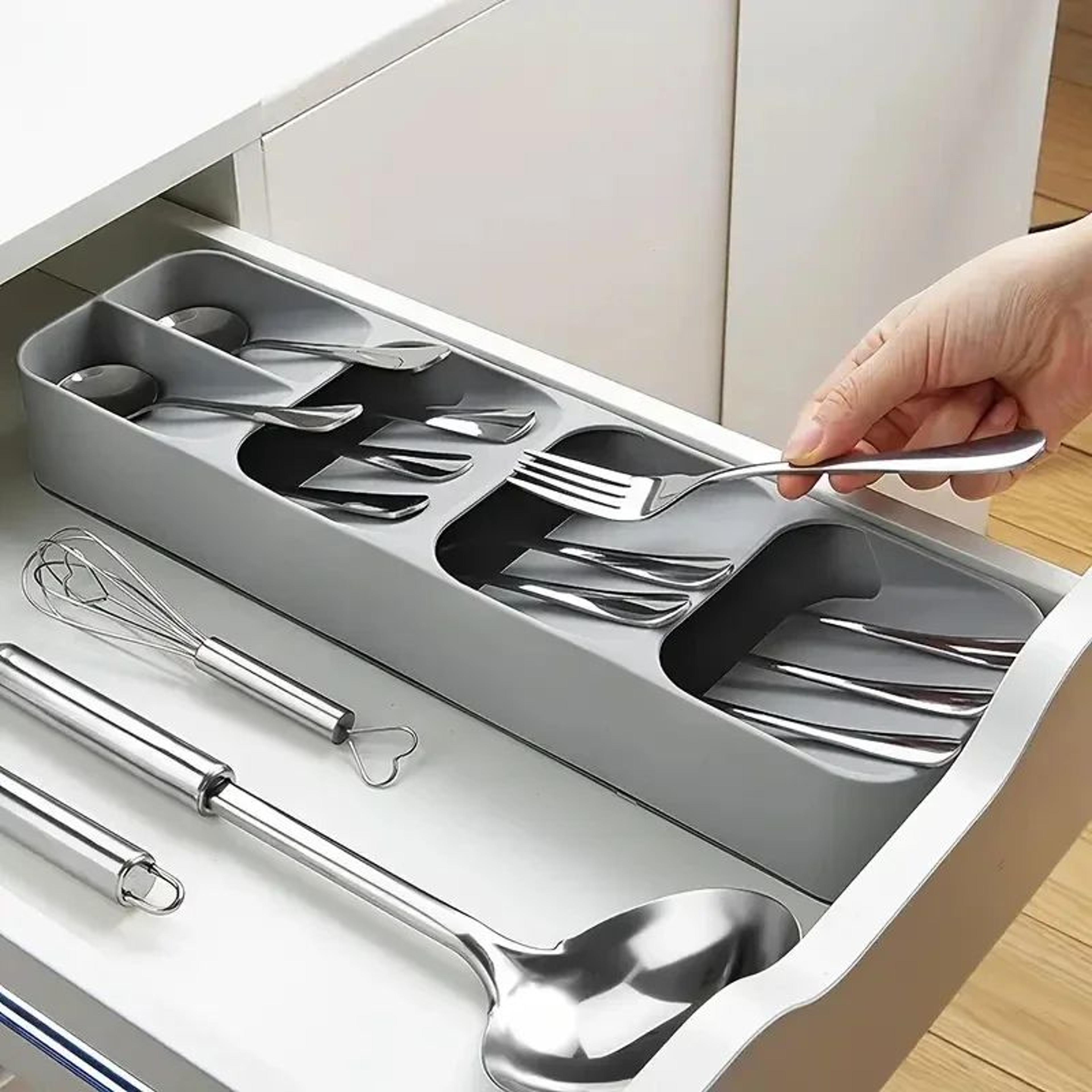multi compartment cutlery drawer organizer tray