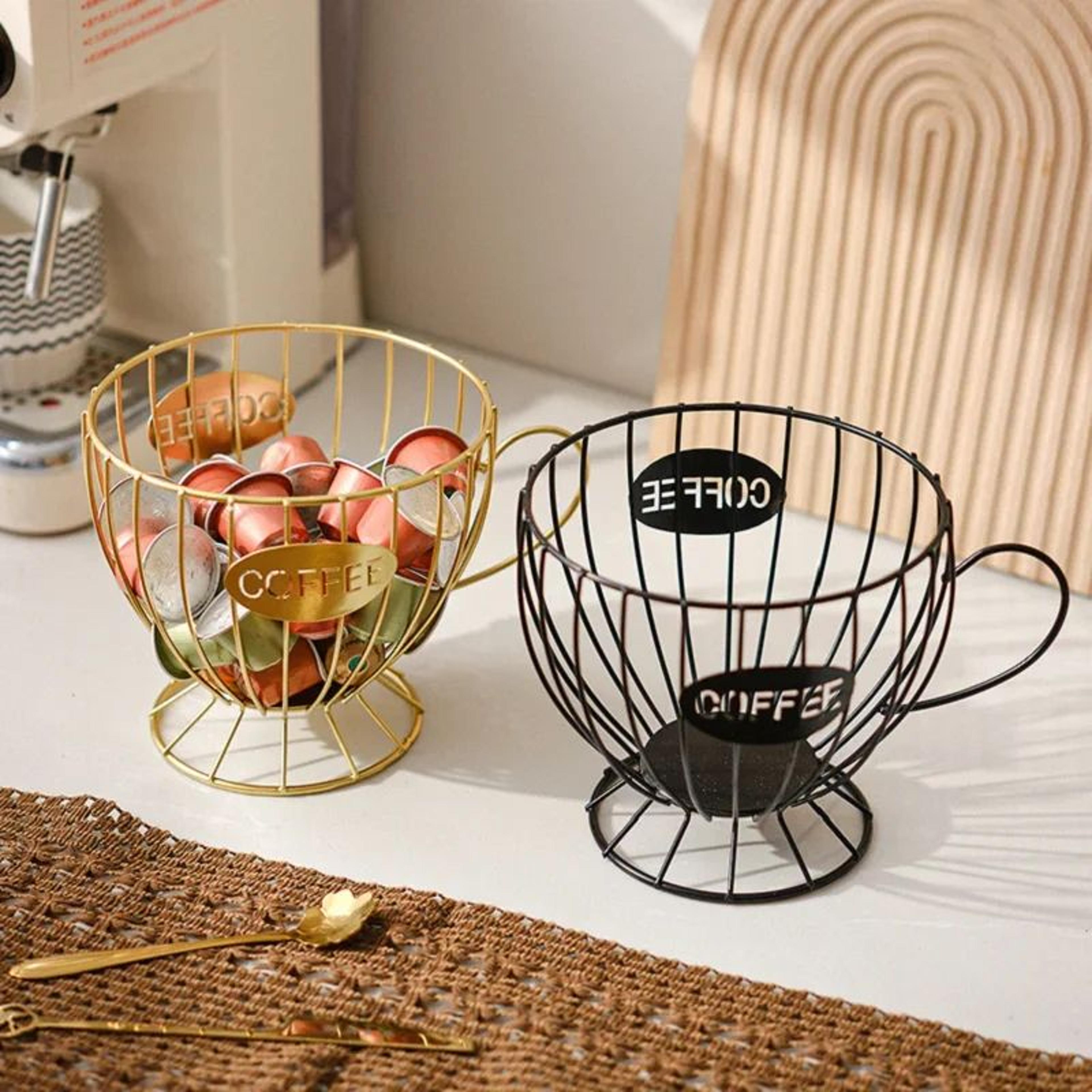 stylish coffee capsule and snack storage shelf organizer