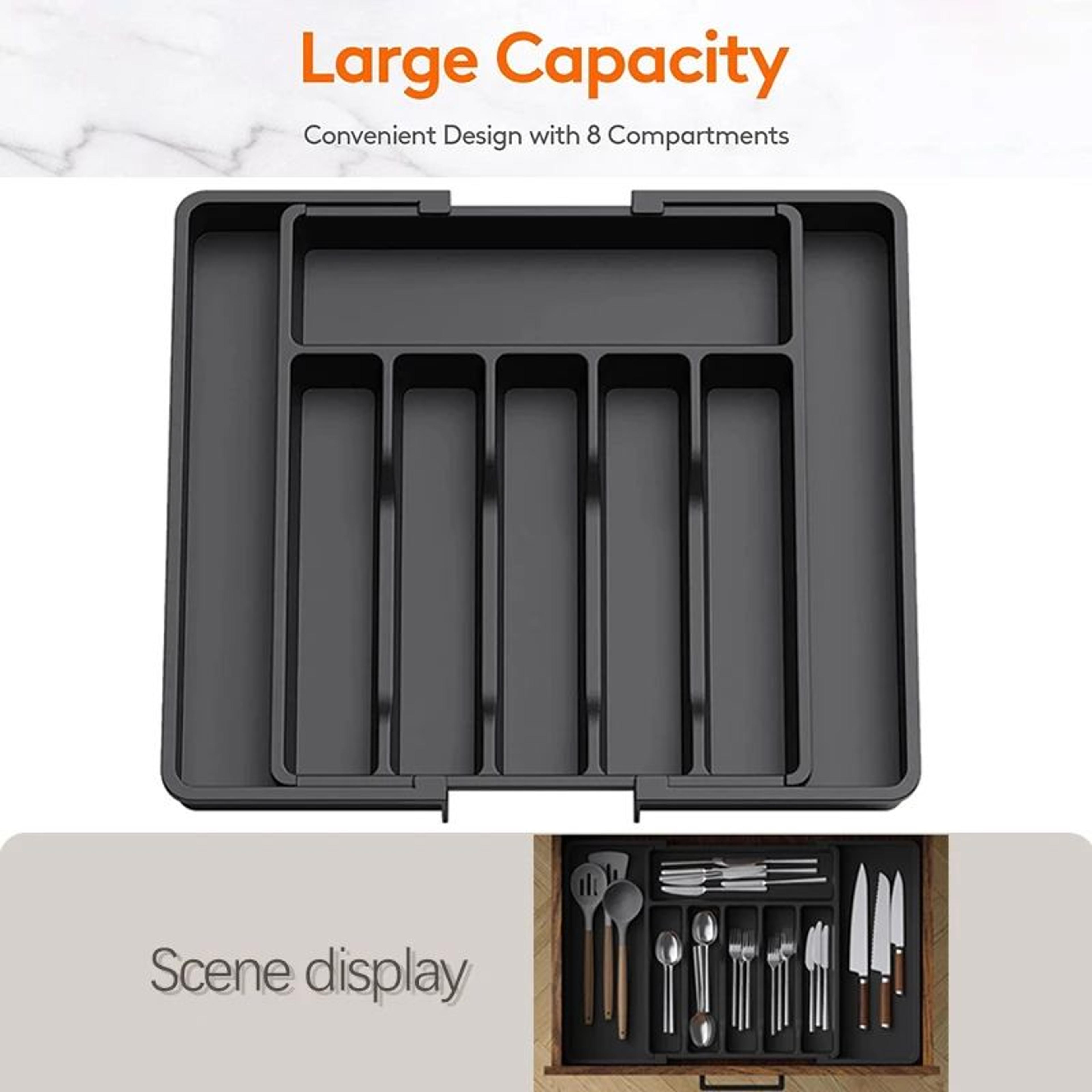expandable utensil tray adjustable cutlery drawer organizer