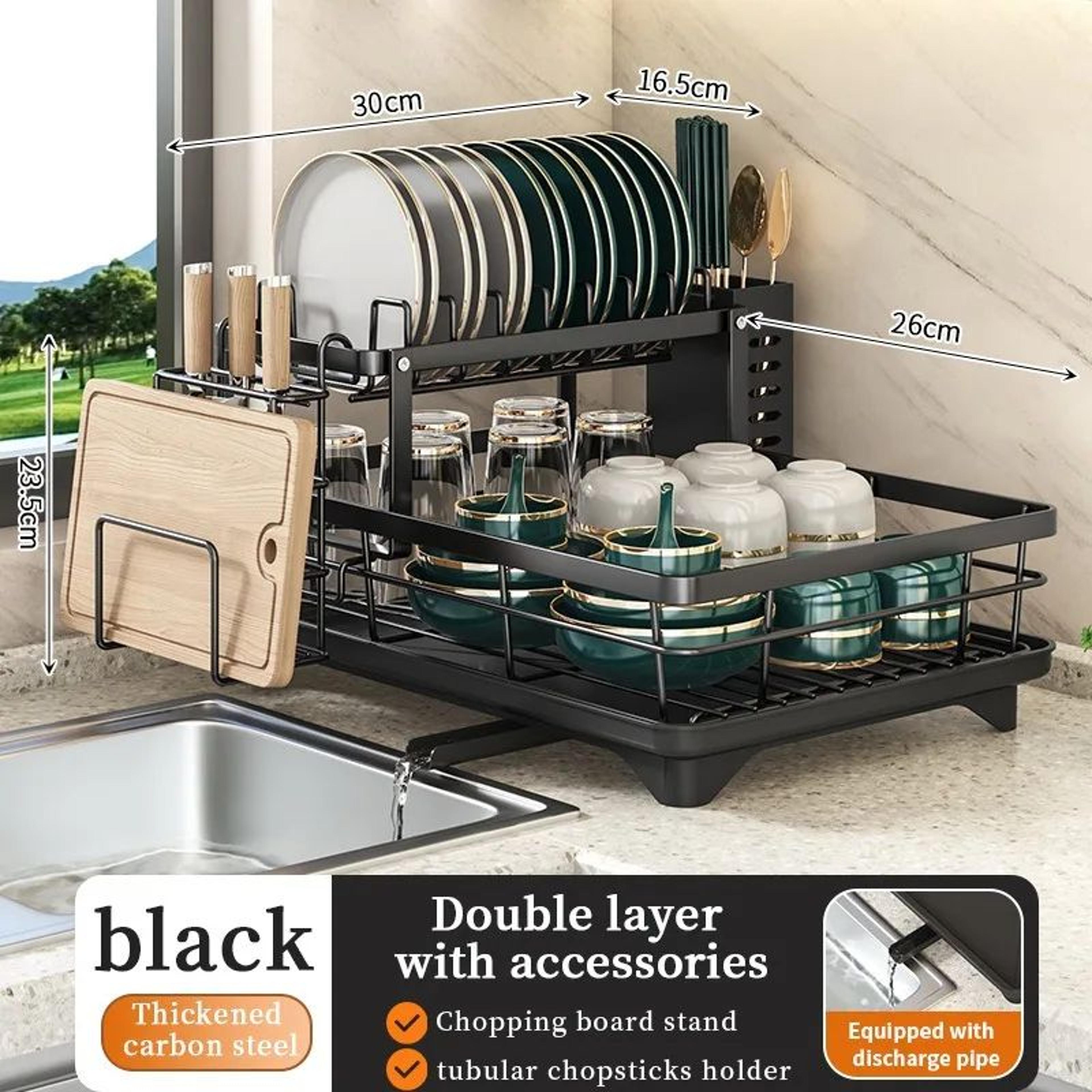 adjustable stainless steel dish drying rack organizer