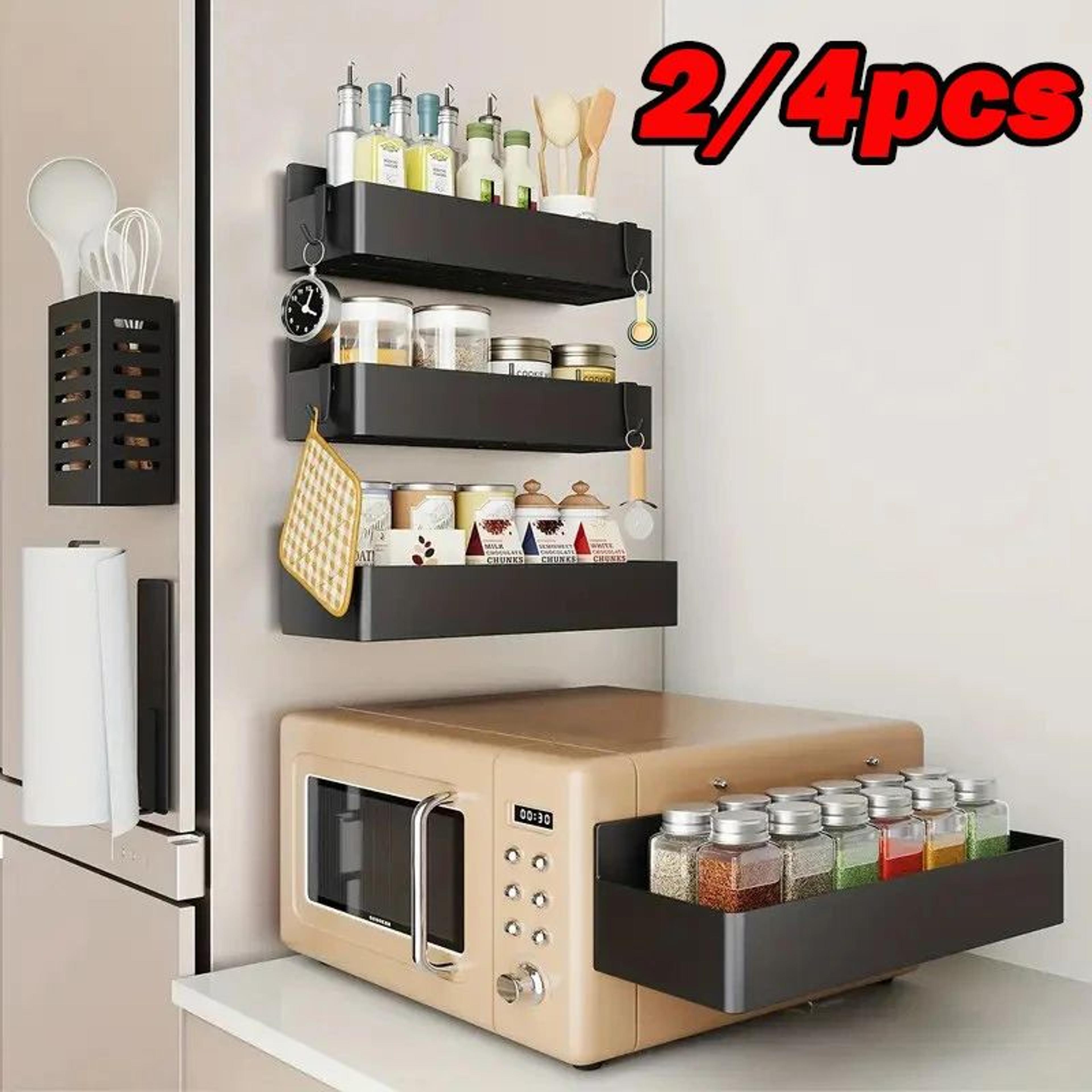 magnetic refrigerator storage rack organizer set
