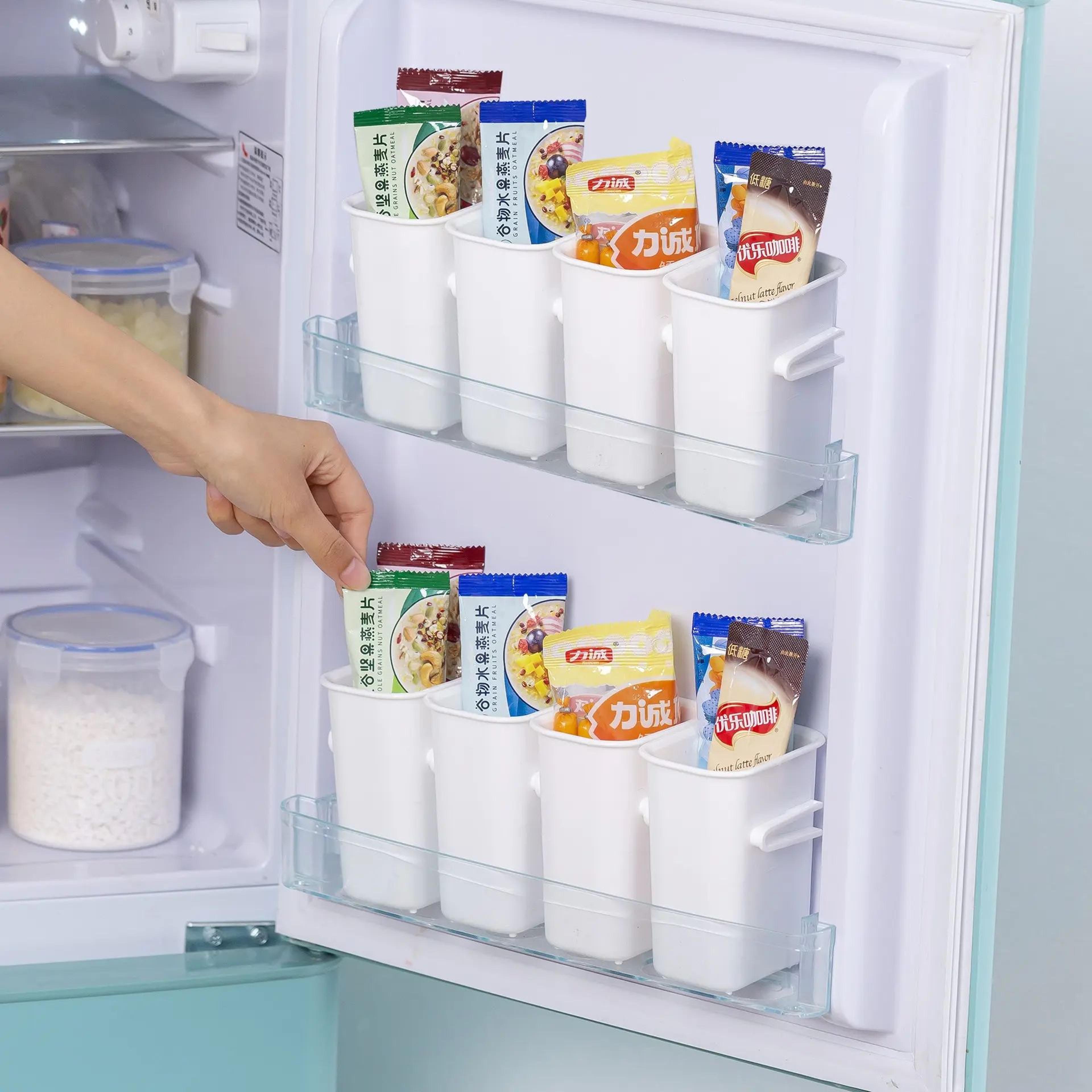 refrigerator side door food storage organizer box set