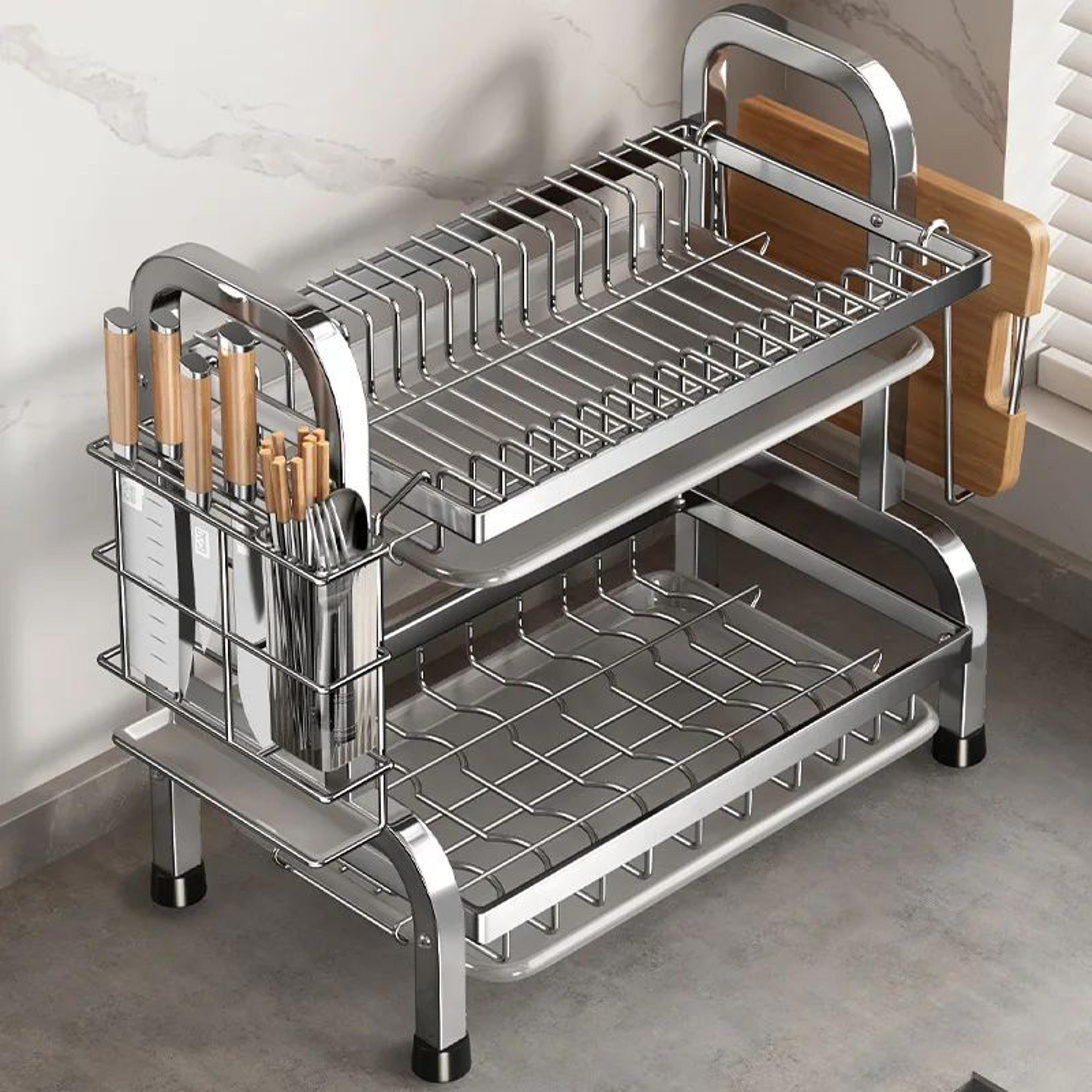 compact rust proof dish drying rack set