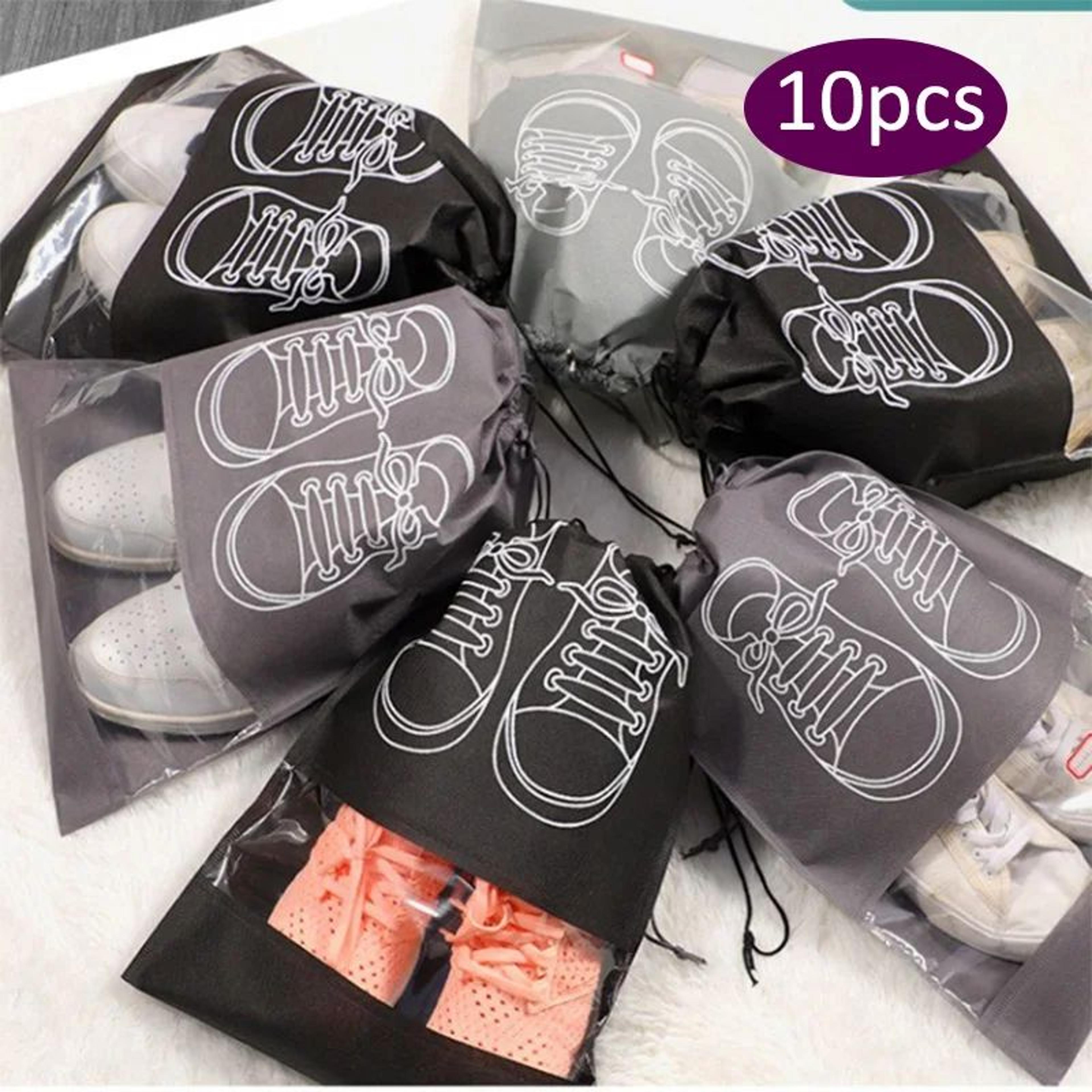 10 piece non woven shoe storage bags for travel and home