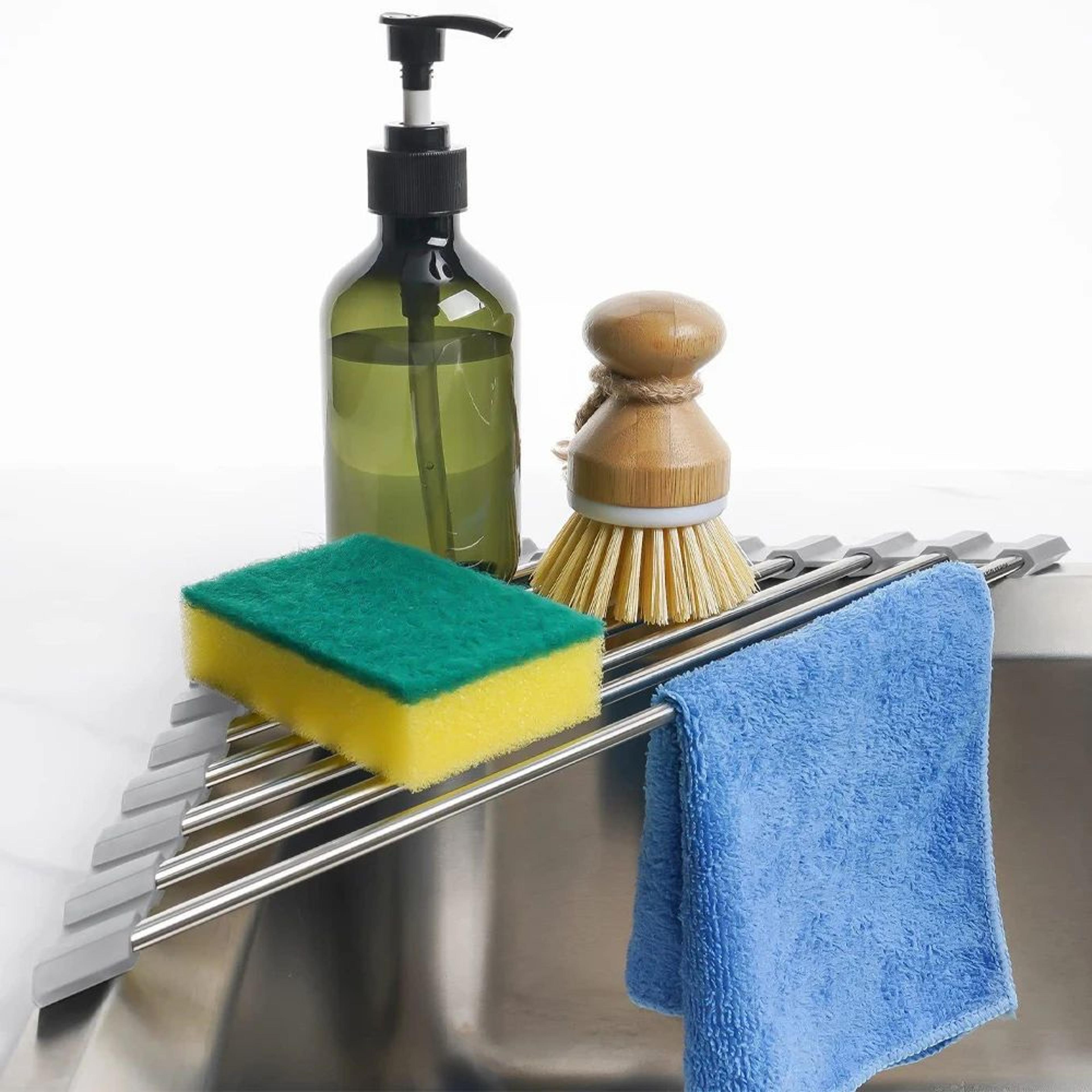 roll up triangle sink drying rack organizer