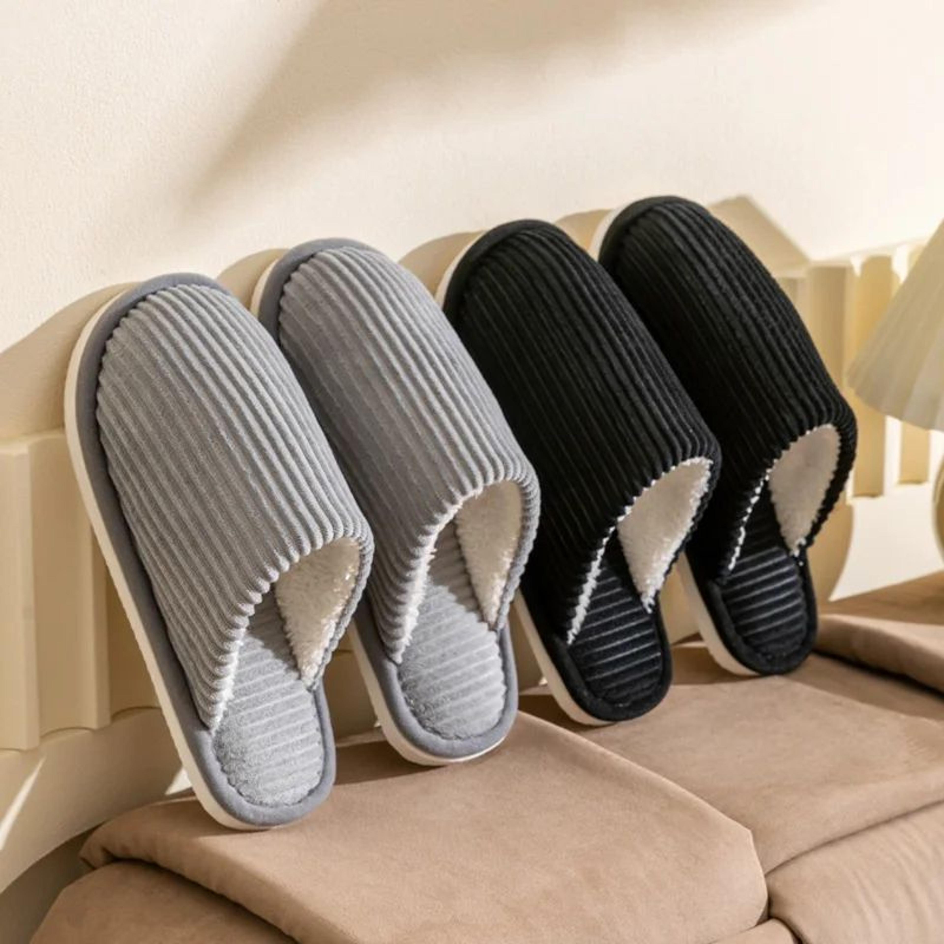 winter warm plush indoor house slippers