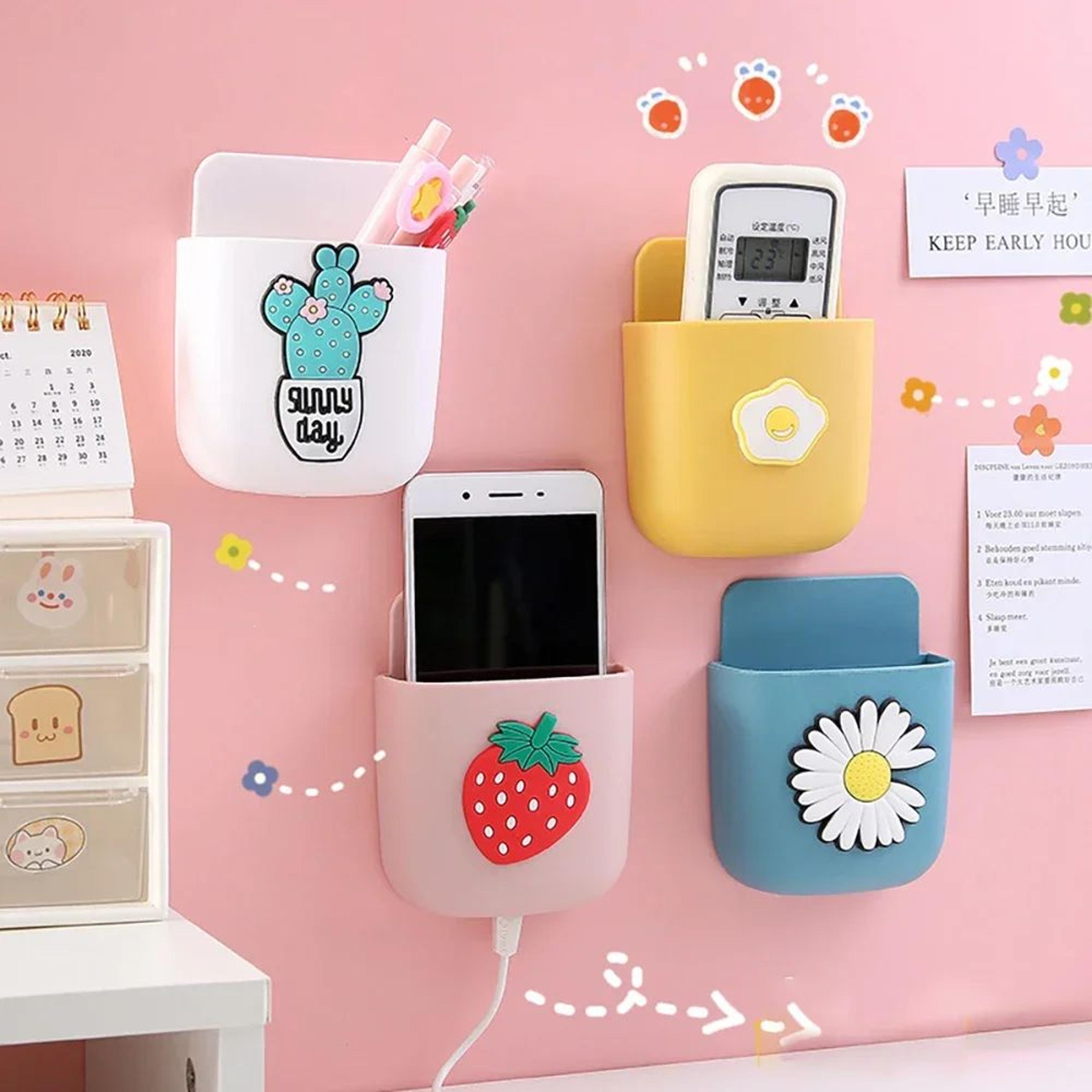 cute self adhesive desk organizer pen holder