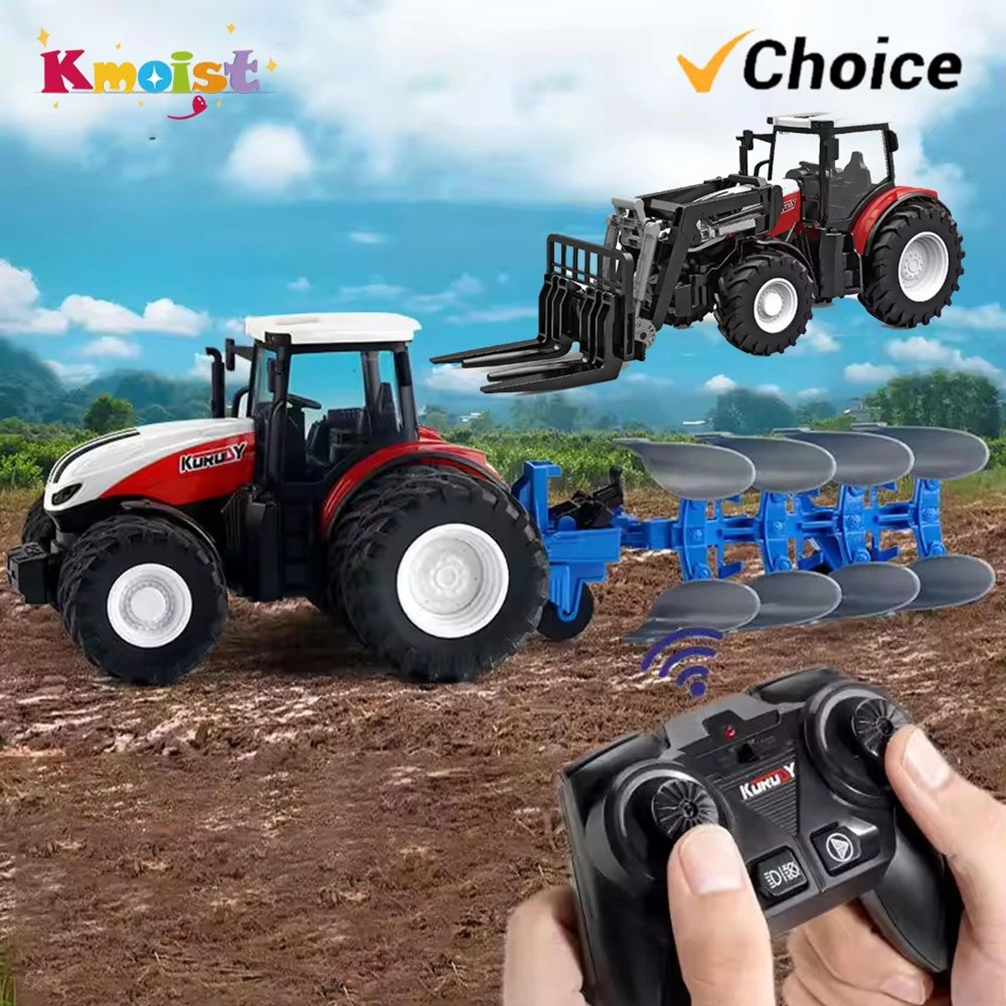 2.4g rc farm tractor and trailer toy set