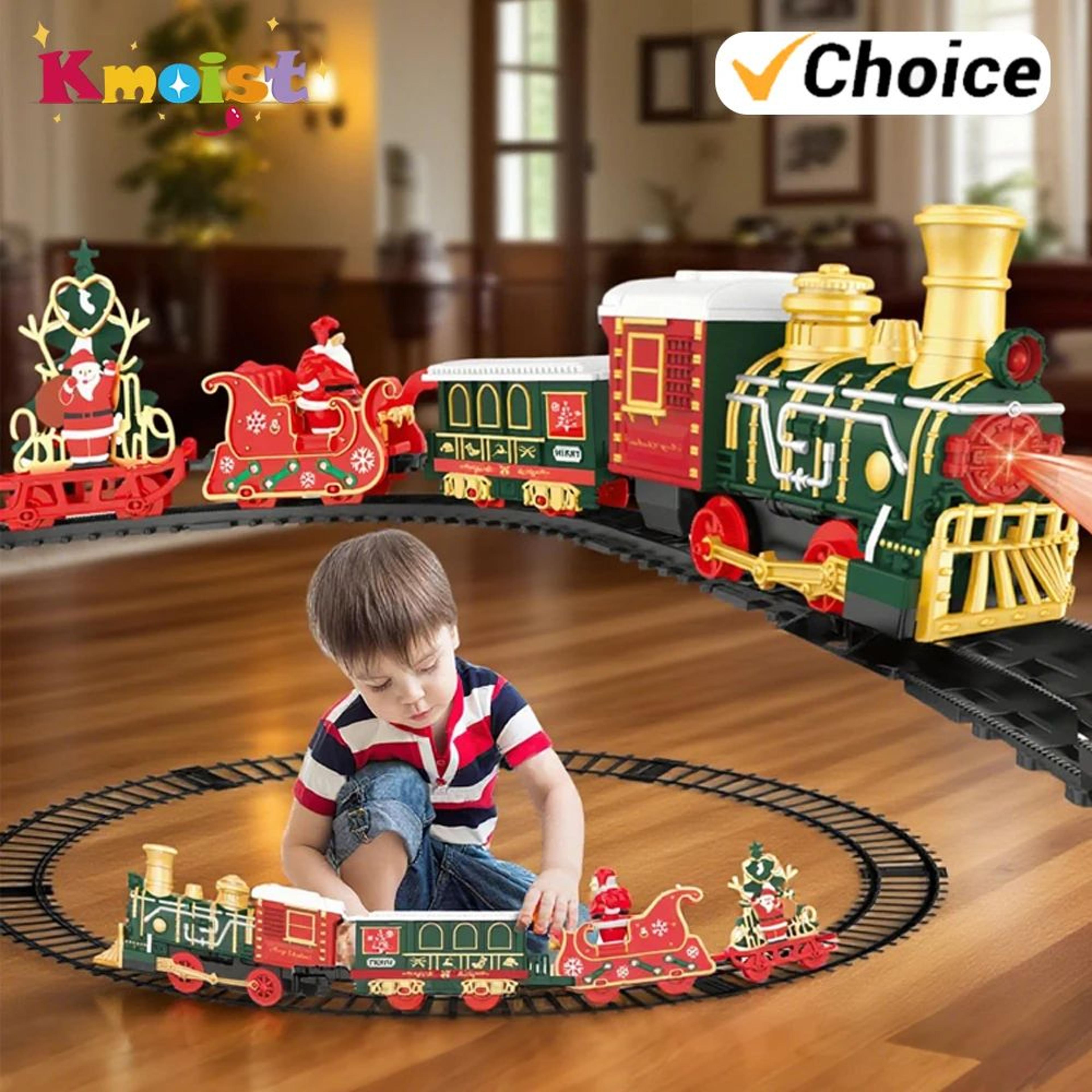 christmas musical electric train set with lights