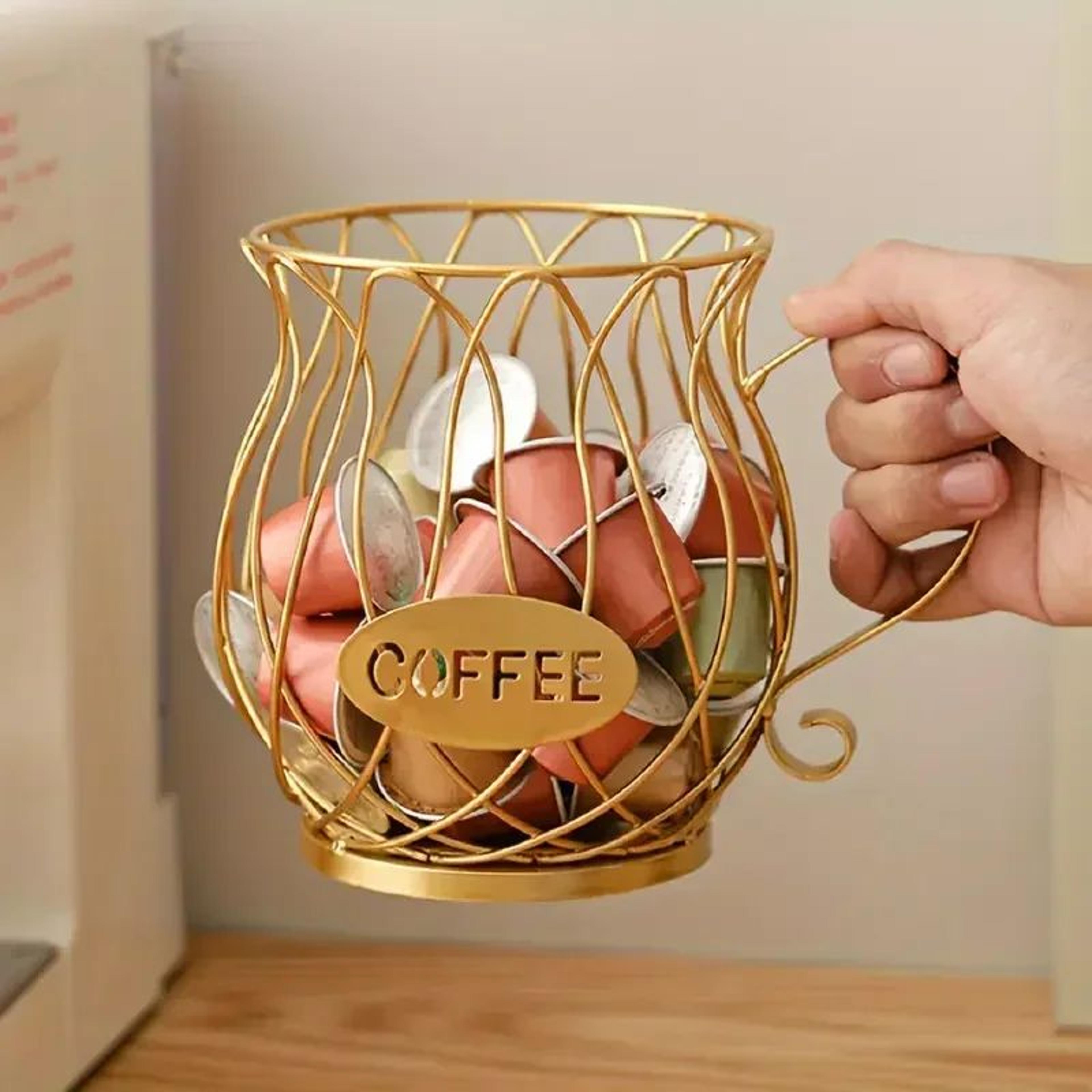 large capacity coffee pod storage basket