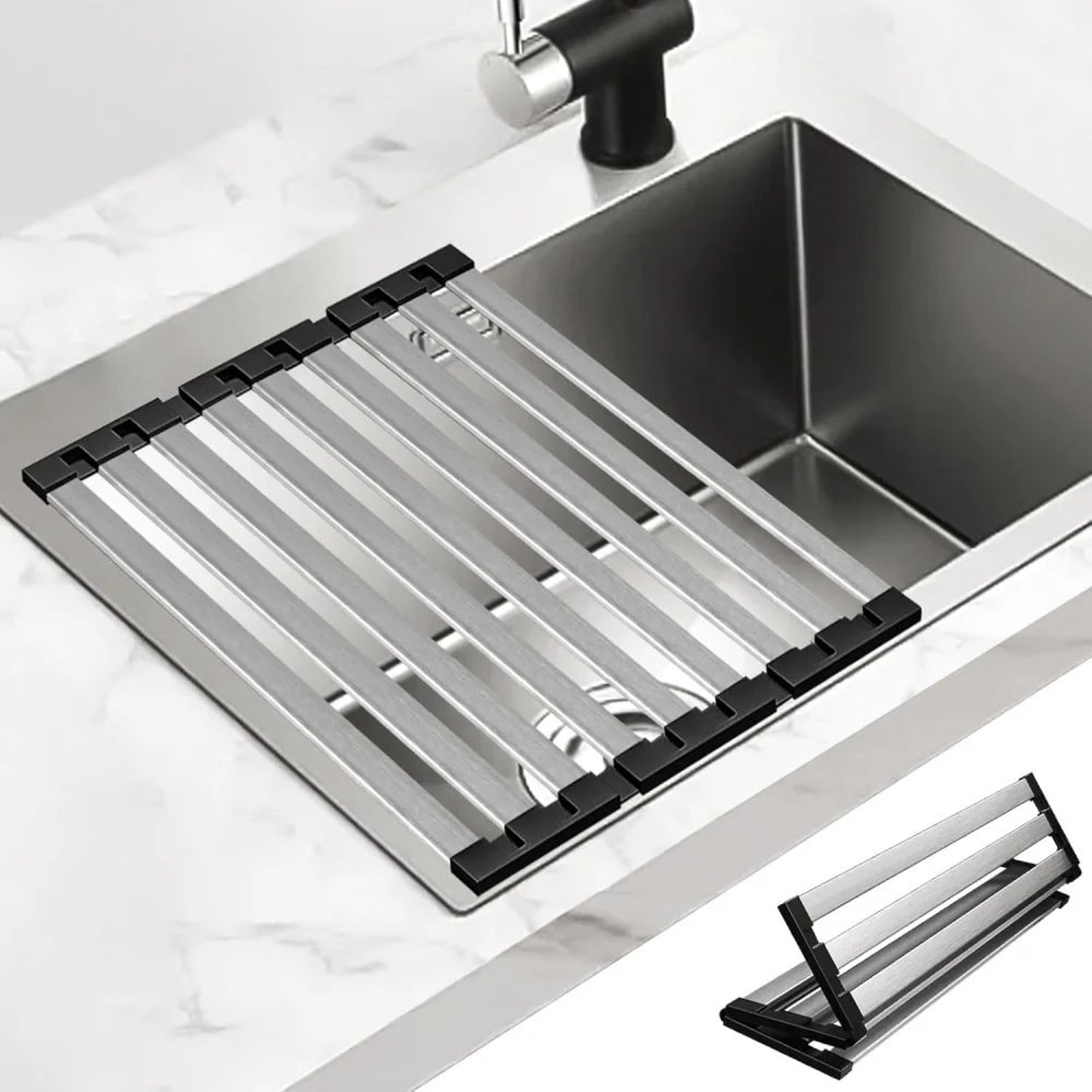304 stainless steel foldable sink drain rack