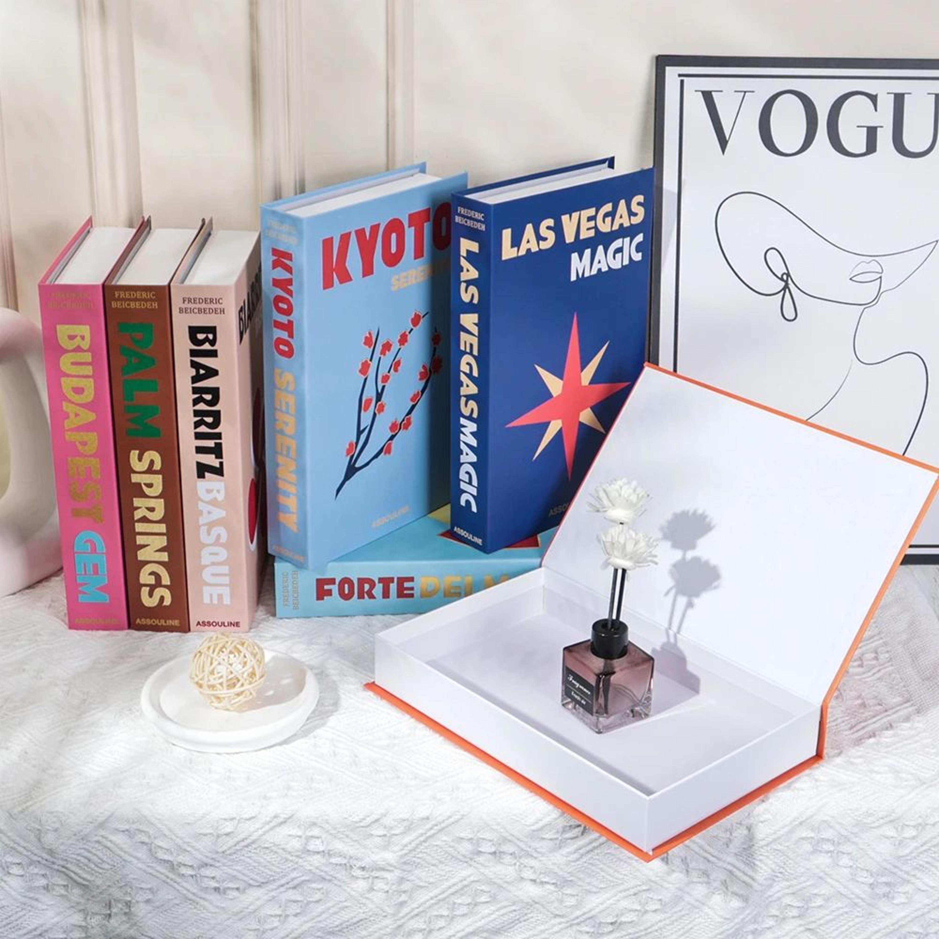 luxury decorative fake book storage box set