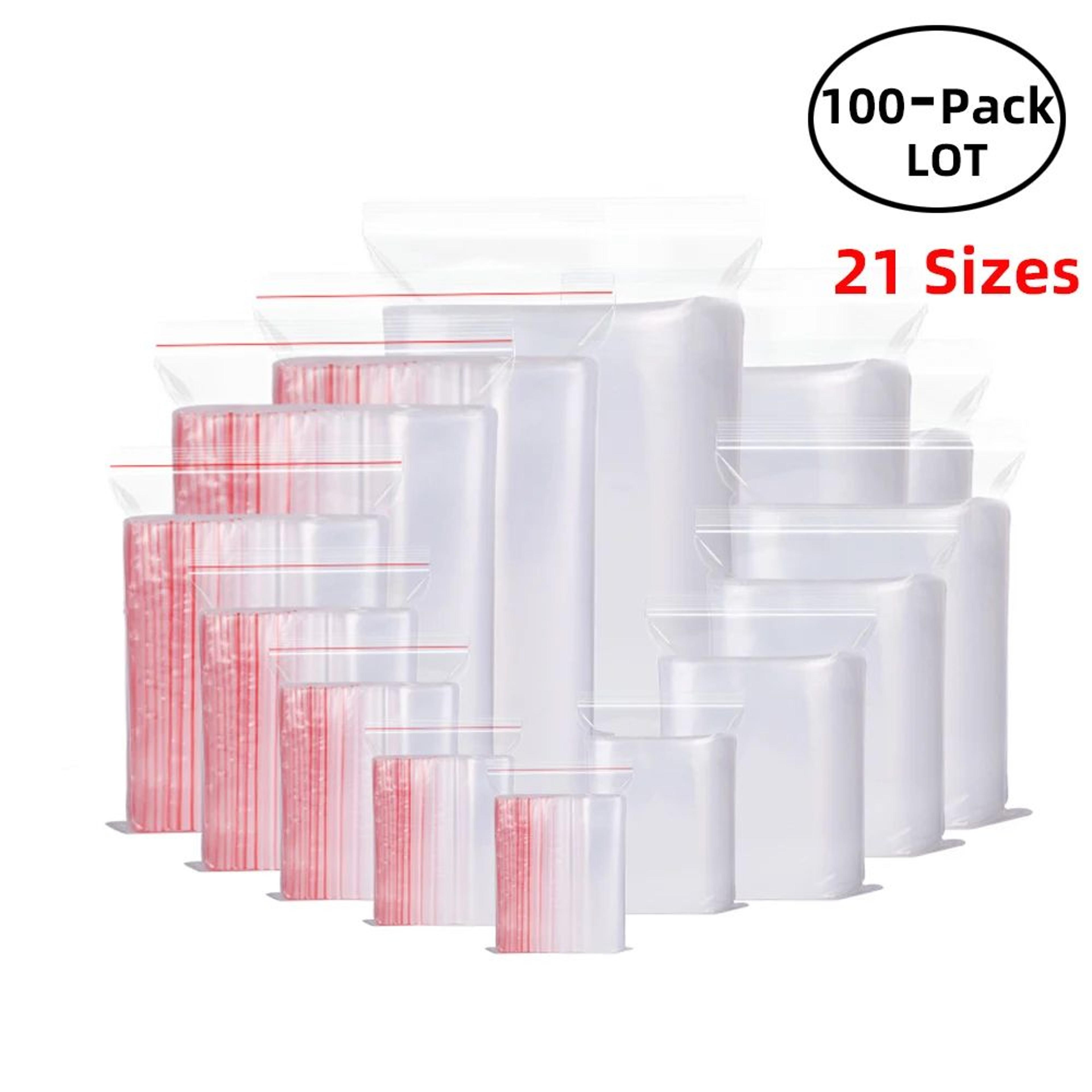 100 pack clear resealable zip lock storage bags