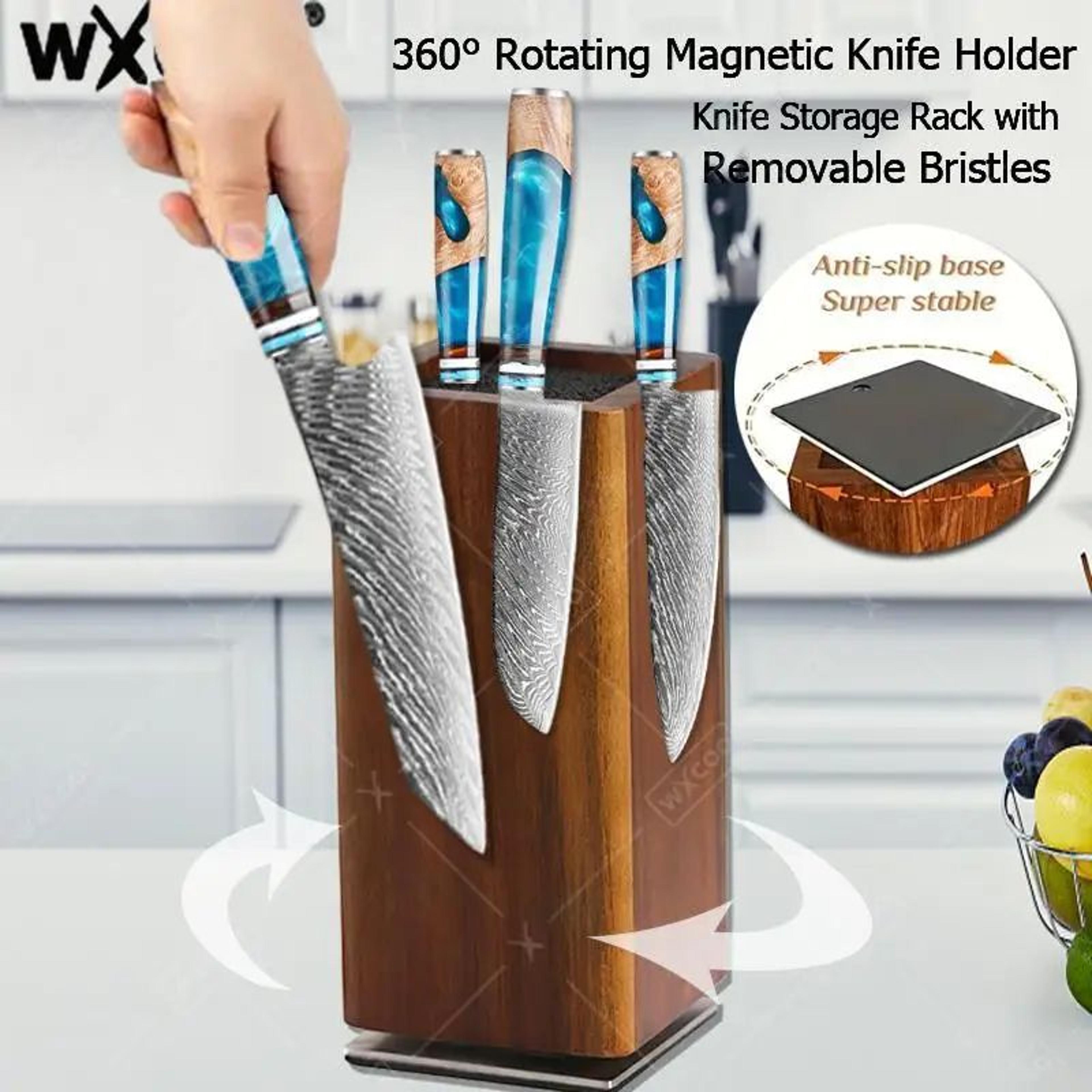 360 degree rotating magnetic knife holder stand
