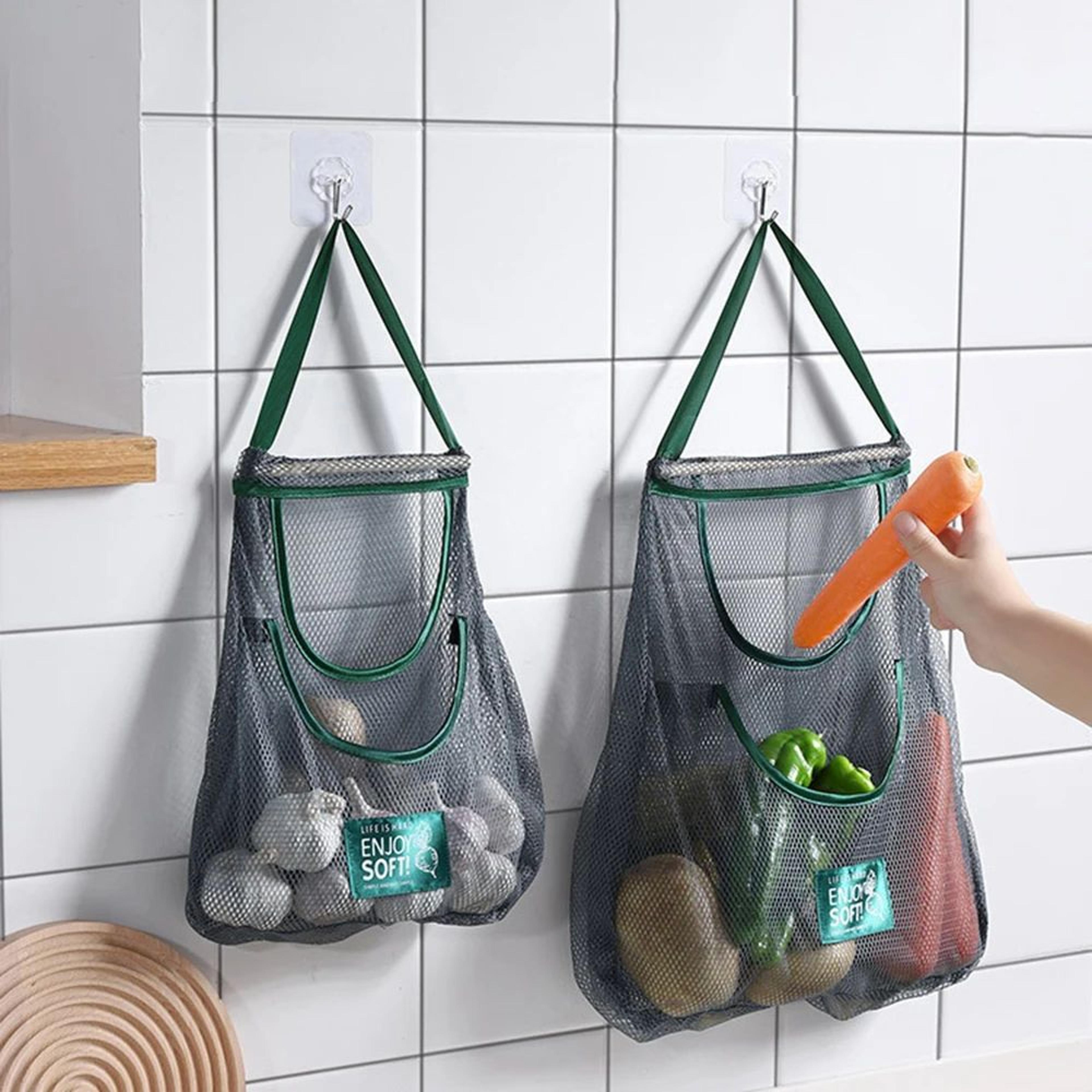 wall hanging fruit and vegetable storage bag