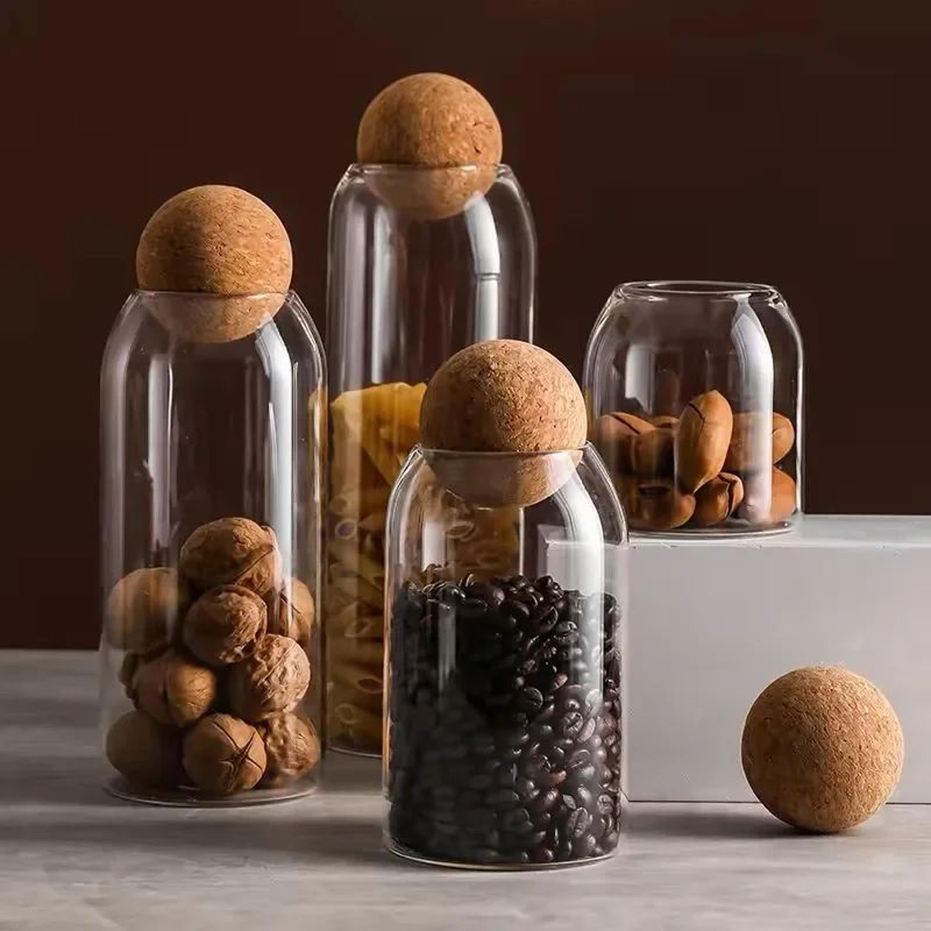 airtight glass grain storage jar