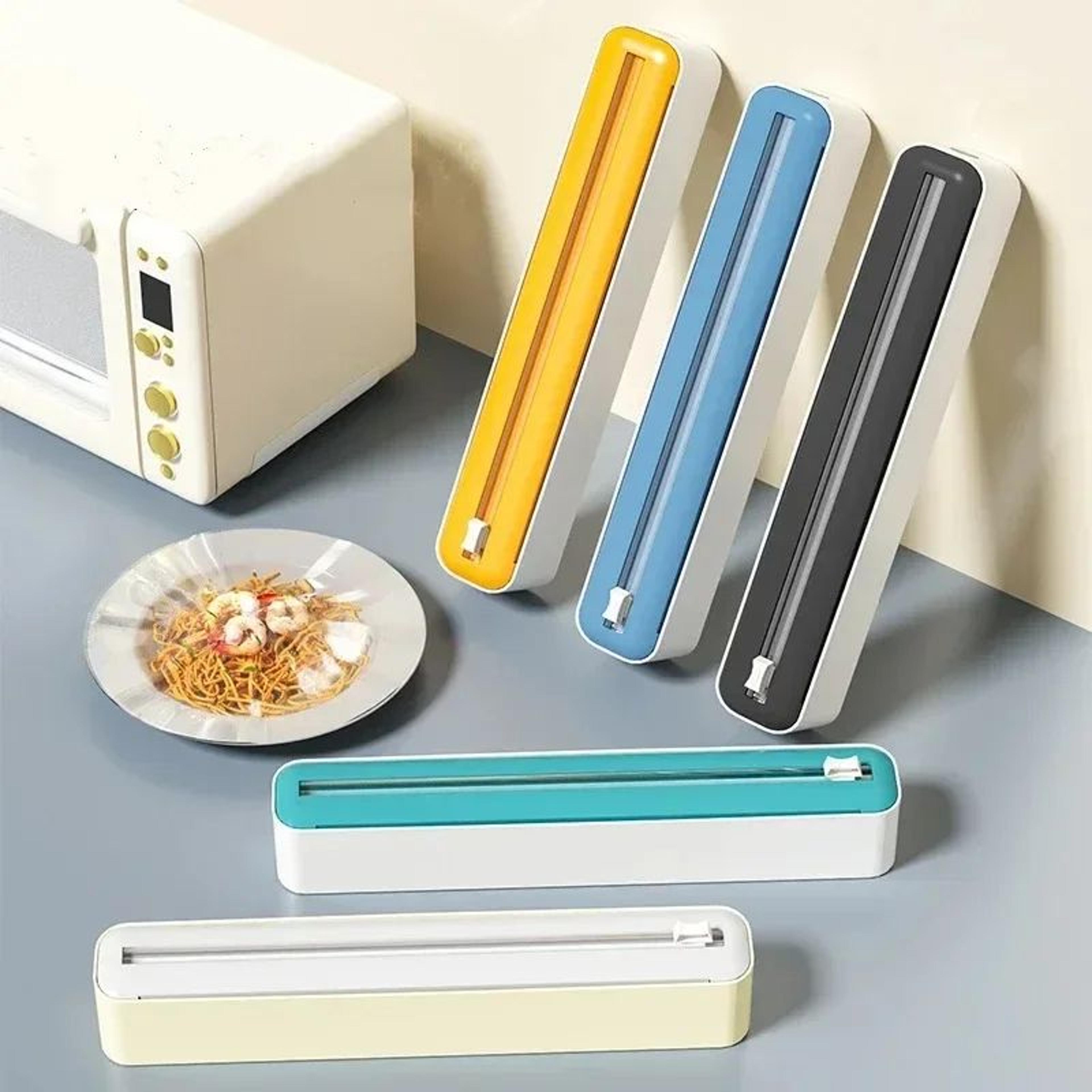 kitchen cling film cutter storage dispenser
