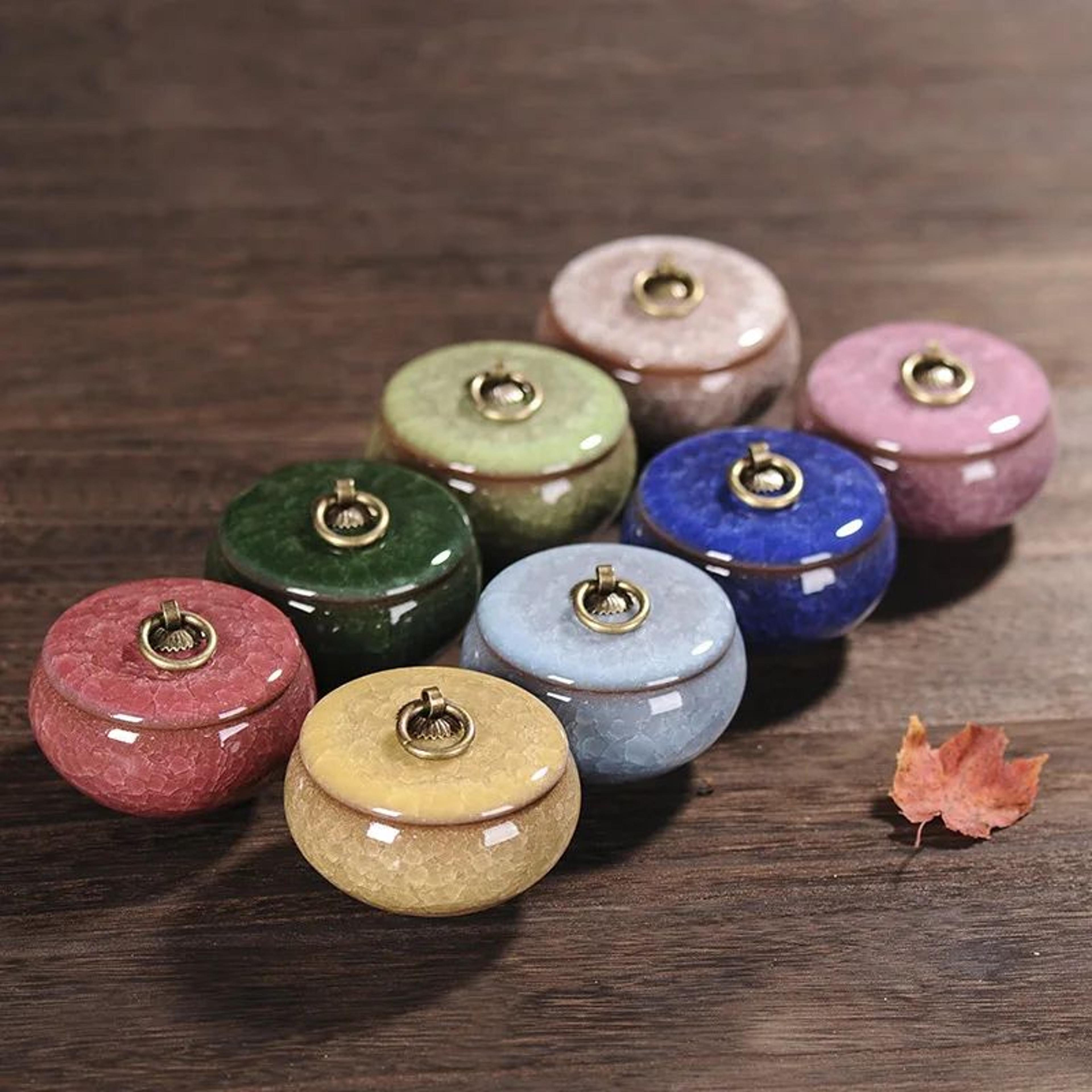 mini ceramic tea coffee sugar storage jar