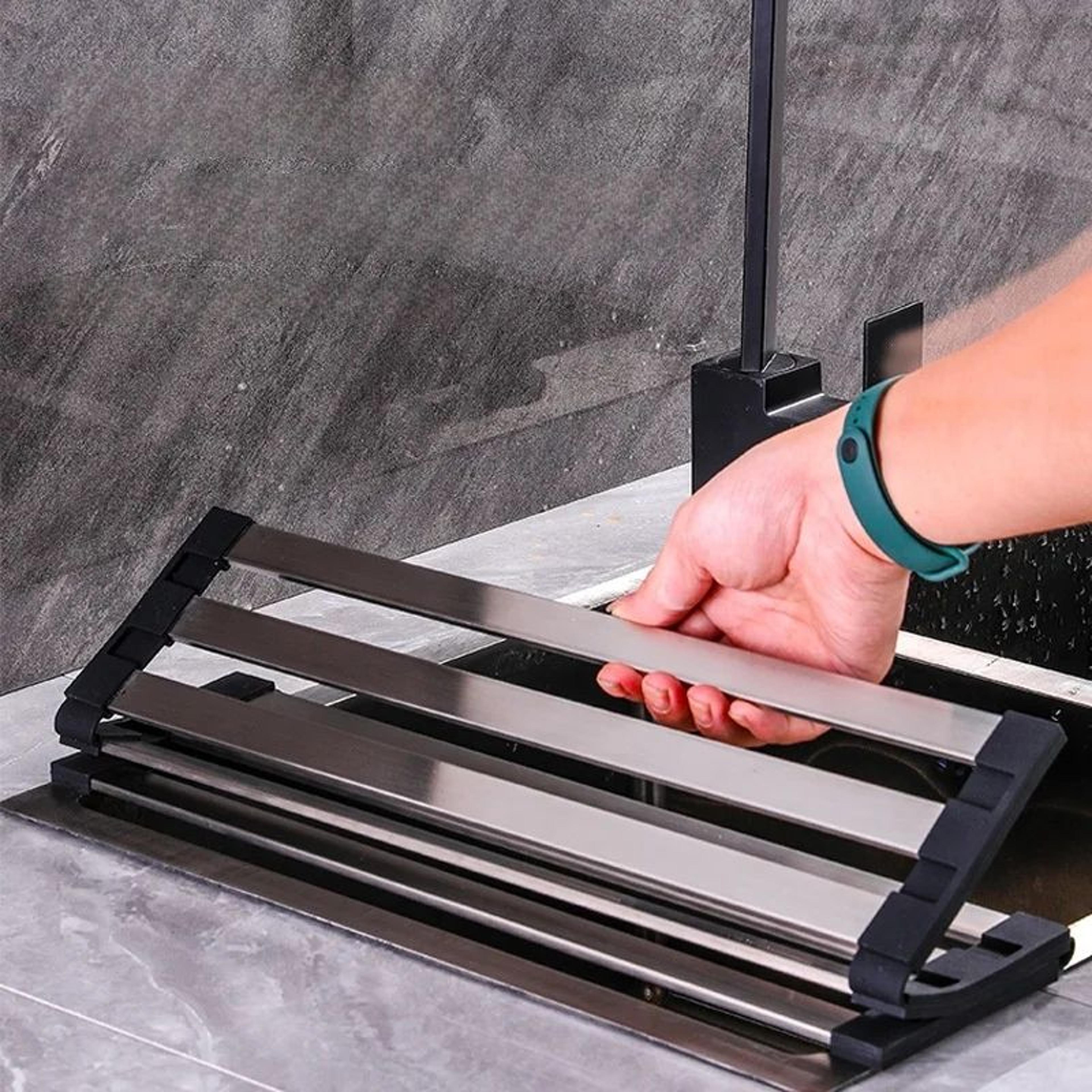 foldable stainless steel roll up dish drying rack