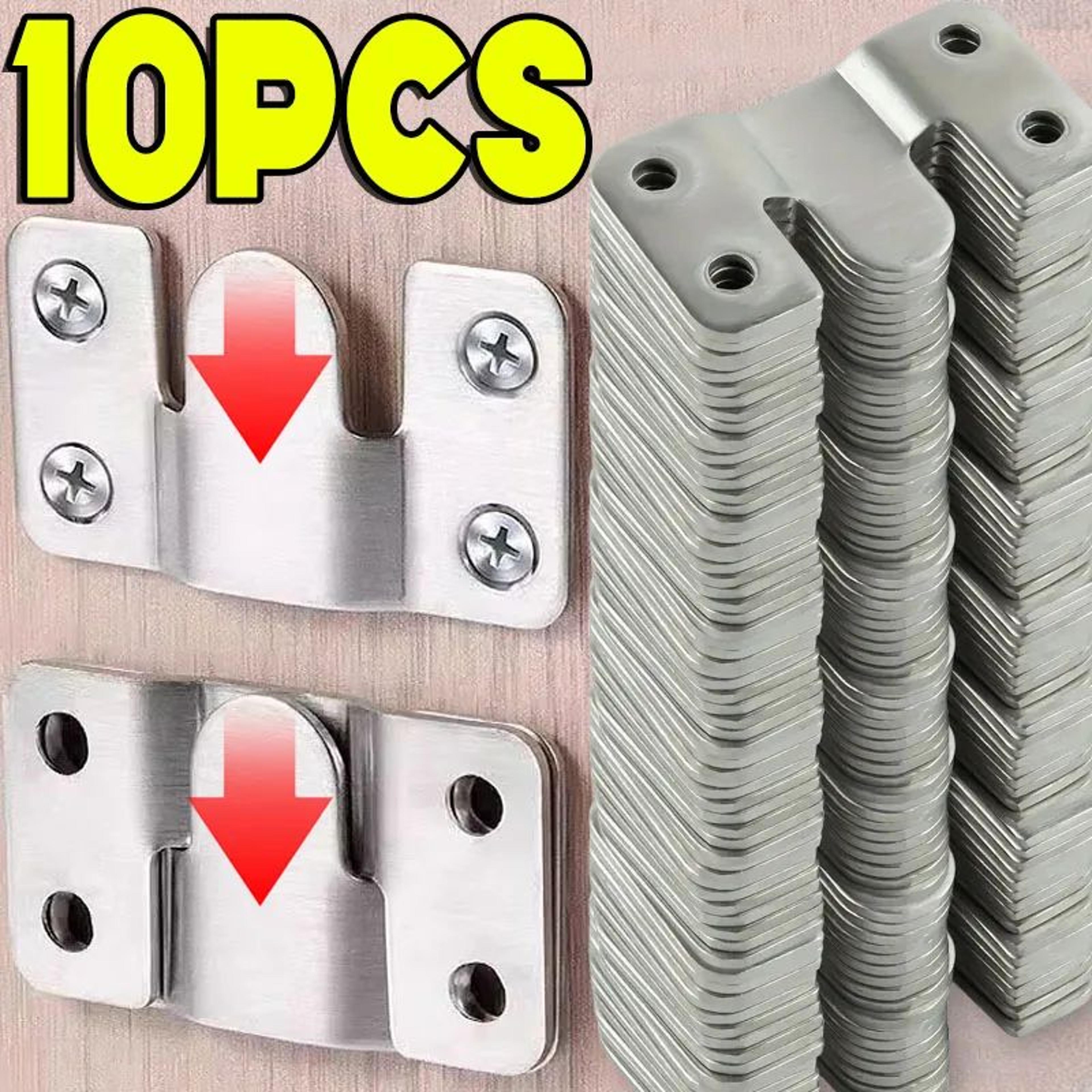 stainless steel flush mount picture frame hooks set