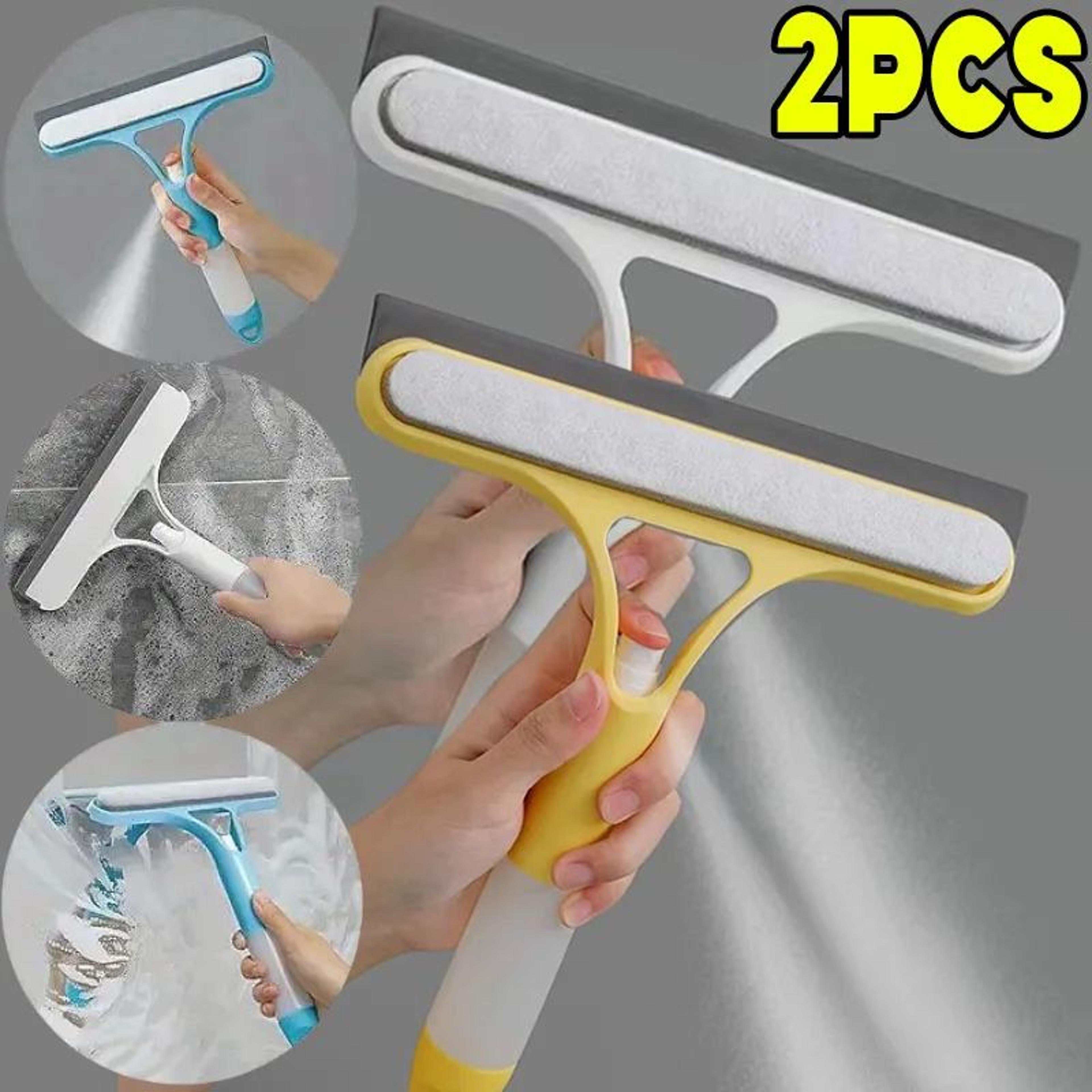 3 in 1 window cleaning spray squeegee with microfiber scrubber