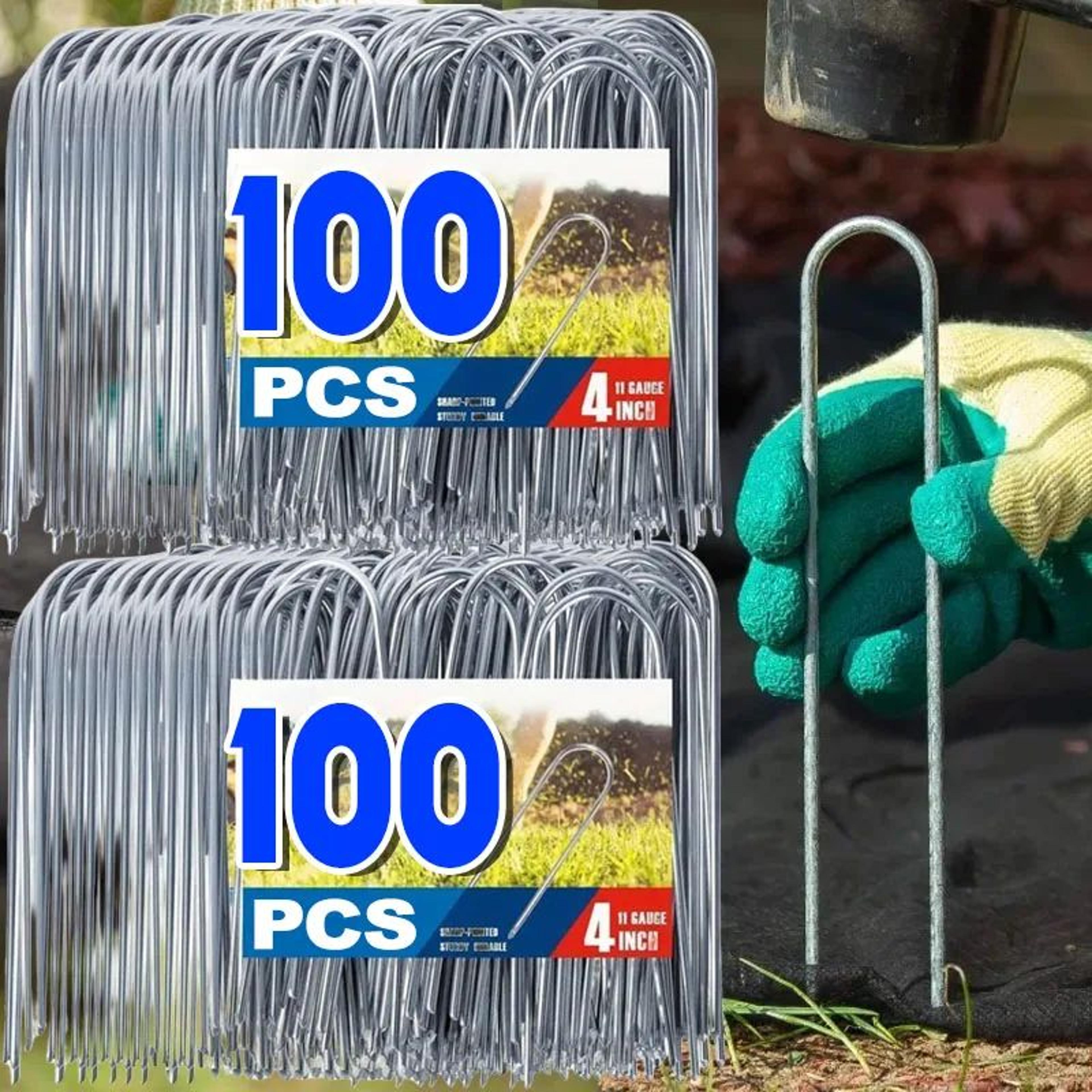 heavy duty u shape garden staples ground stakes