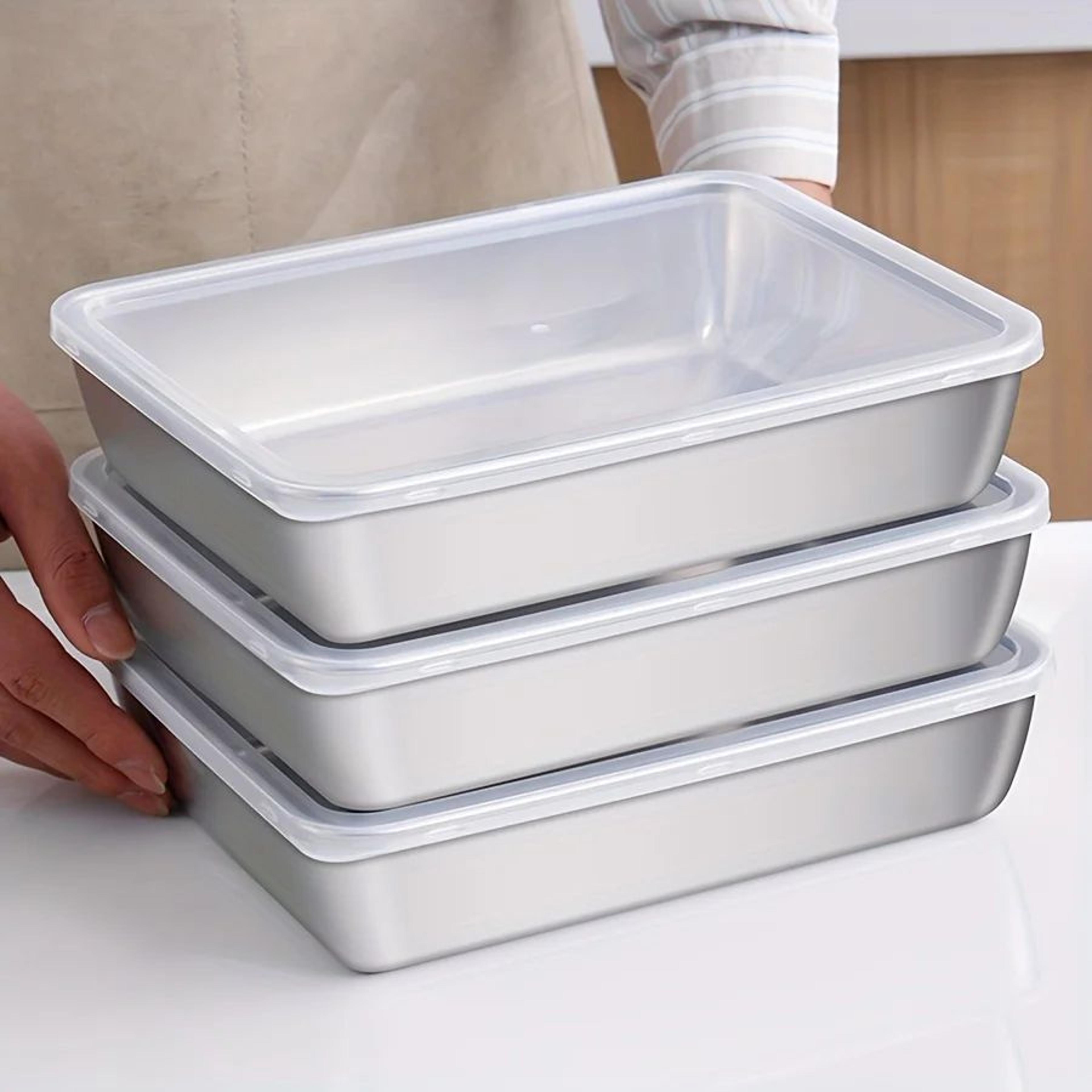 3 piece stainless steel airtight food storage container set