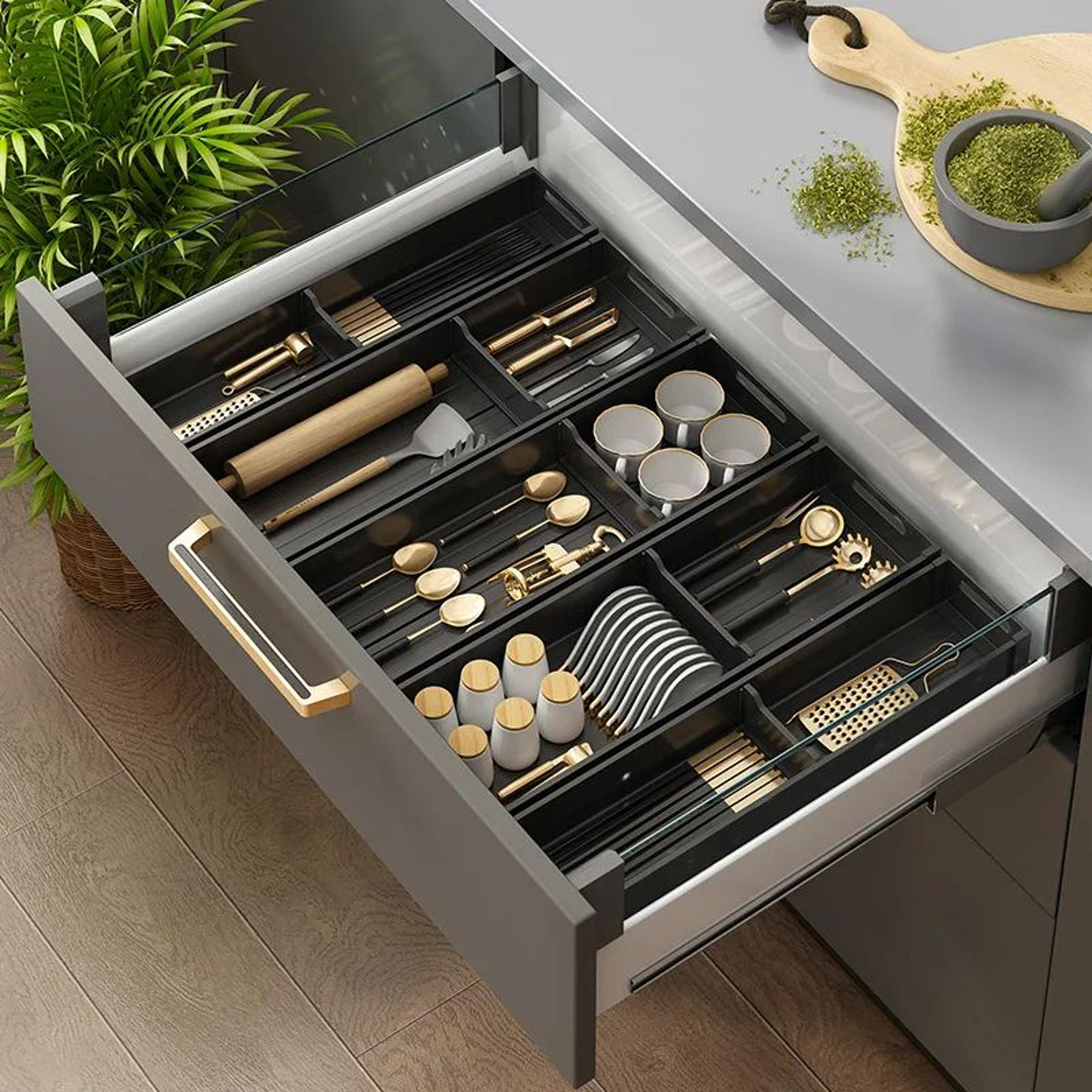 adjustable retractable kitchen dish drying rack