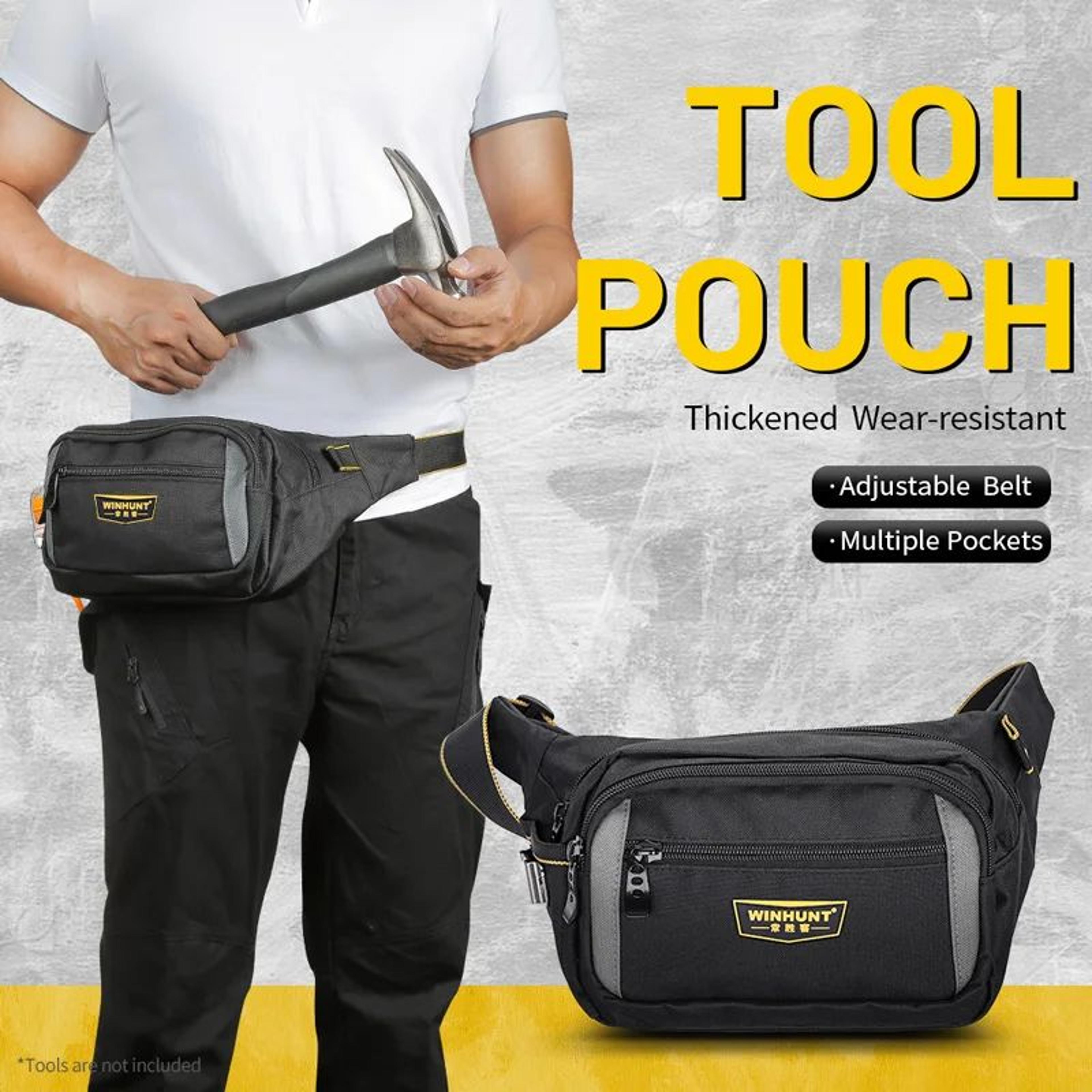 heavy duty electrician waist tool bag with multi pocket organizer