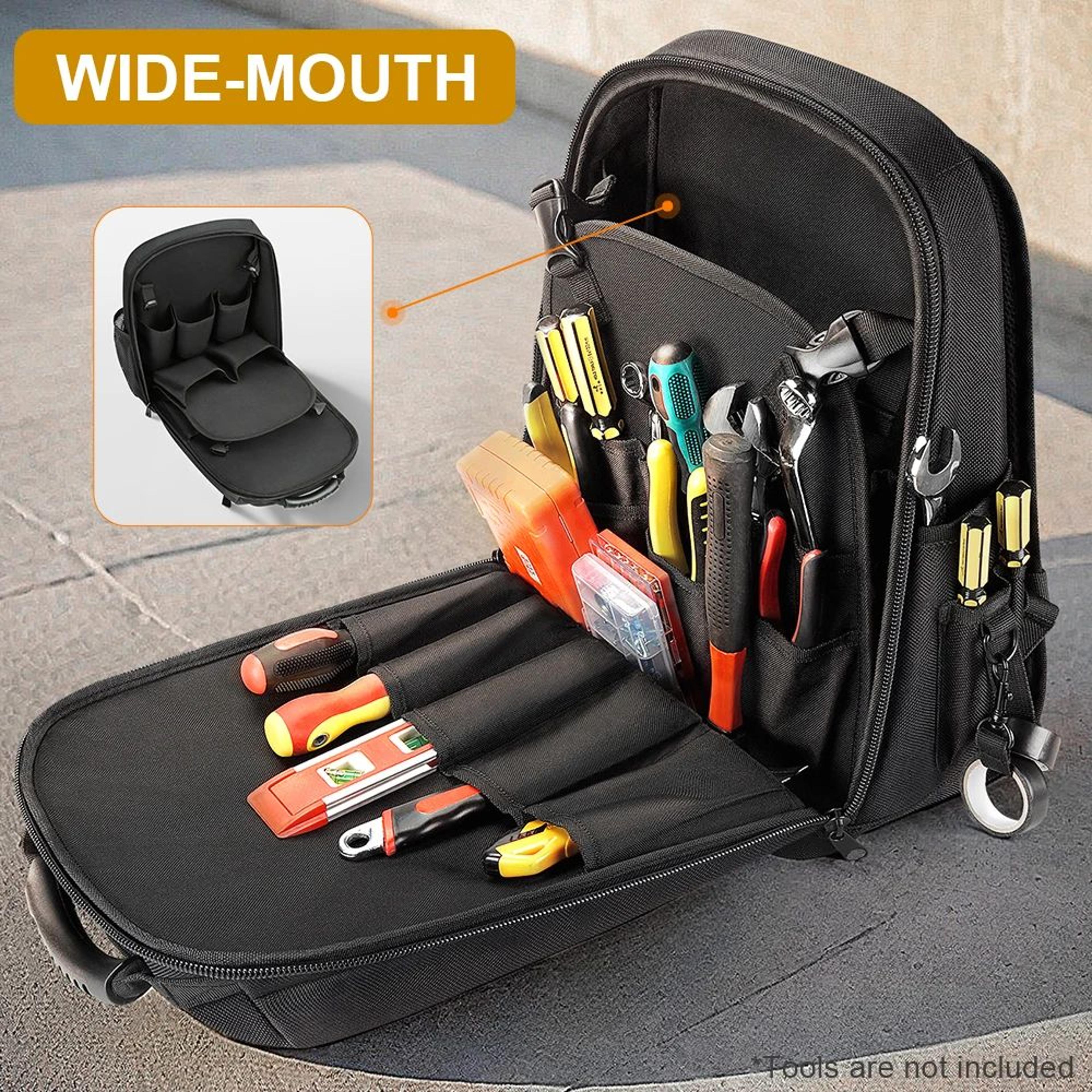 winhunt heavy duty shoulder tool bag with multi pocket organizer